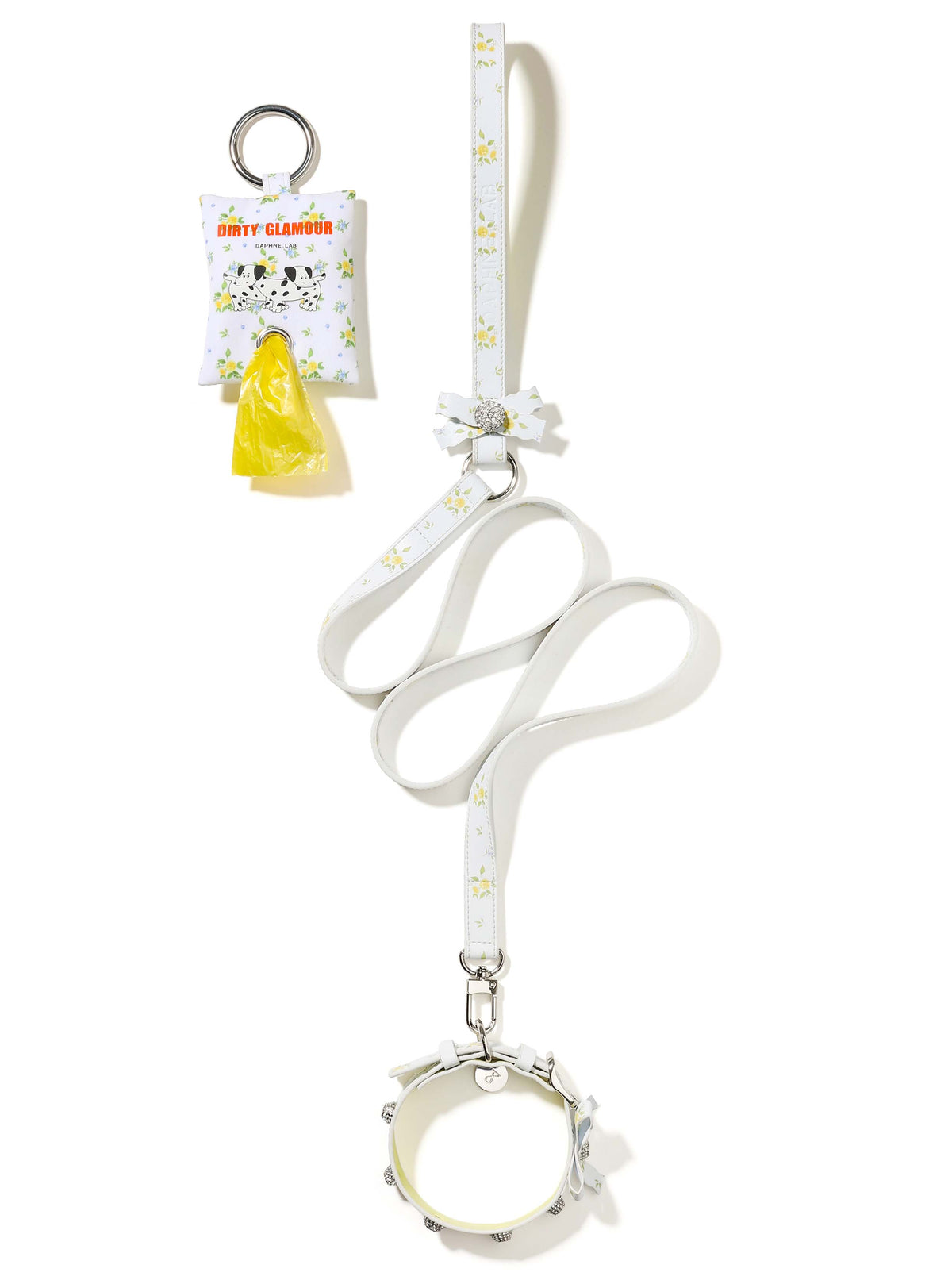 Dirty Glamour Floral Bow Pet Leash Set