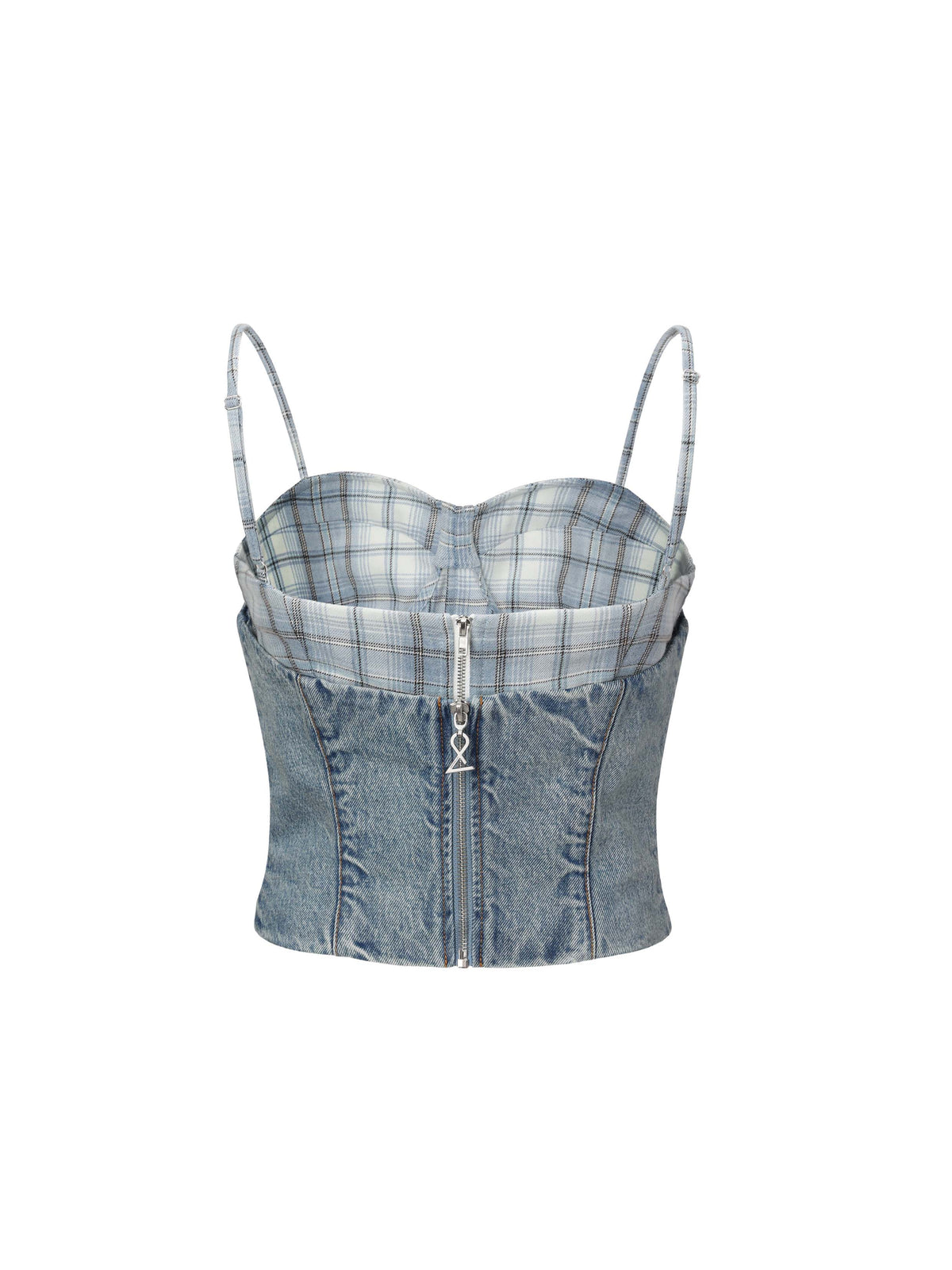 Daphne.Lab x MARRKNULL | Layered Lace-Up Denim Corset Top