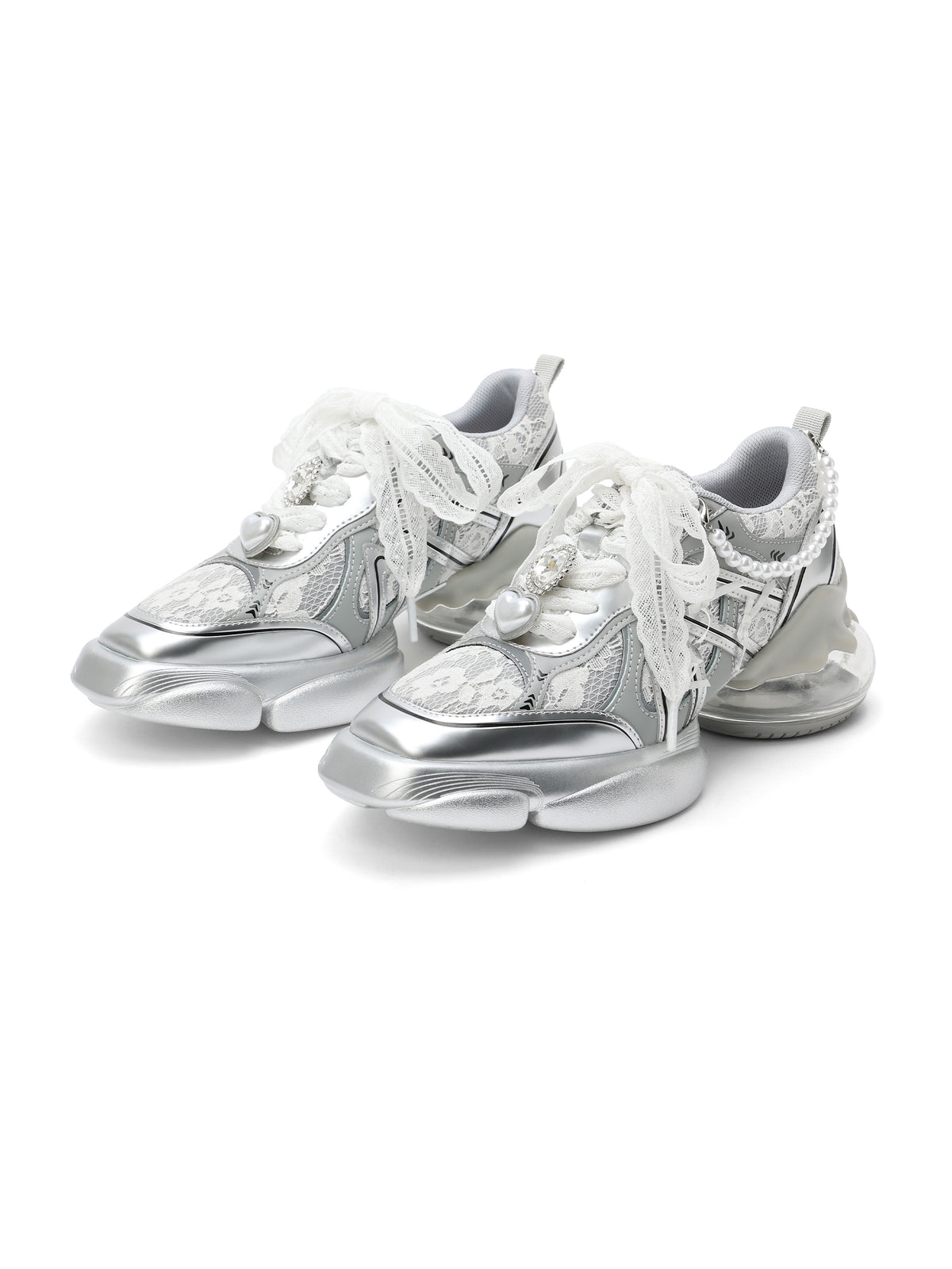 AELLA Pearl Tech Lace Runner Sneakers Silber