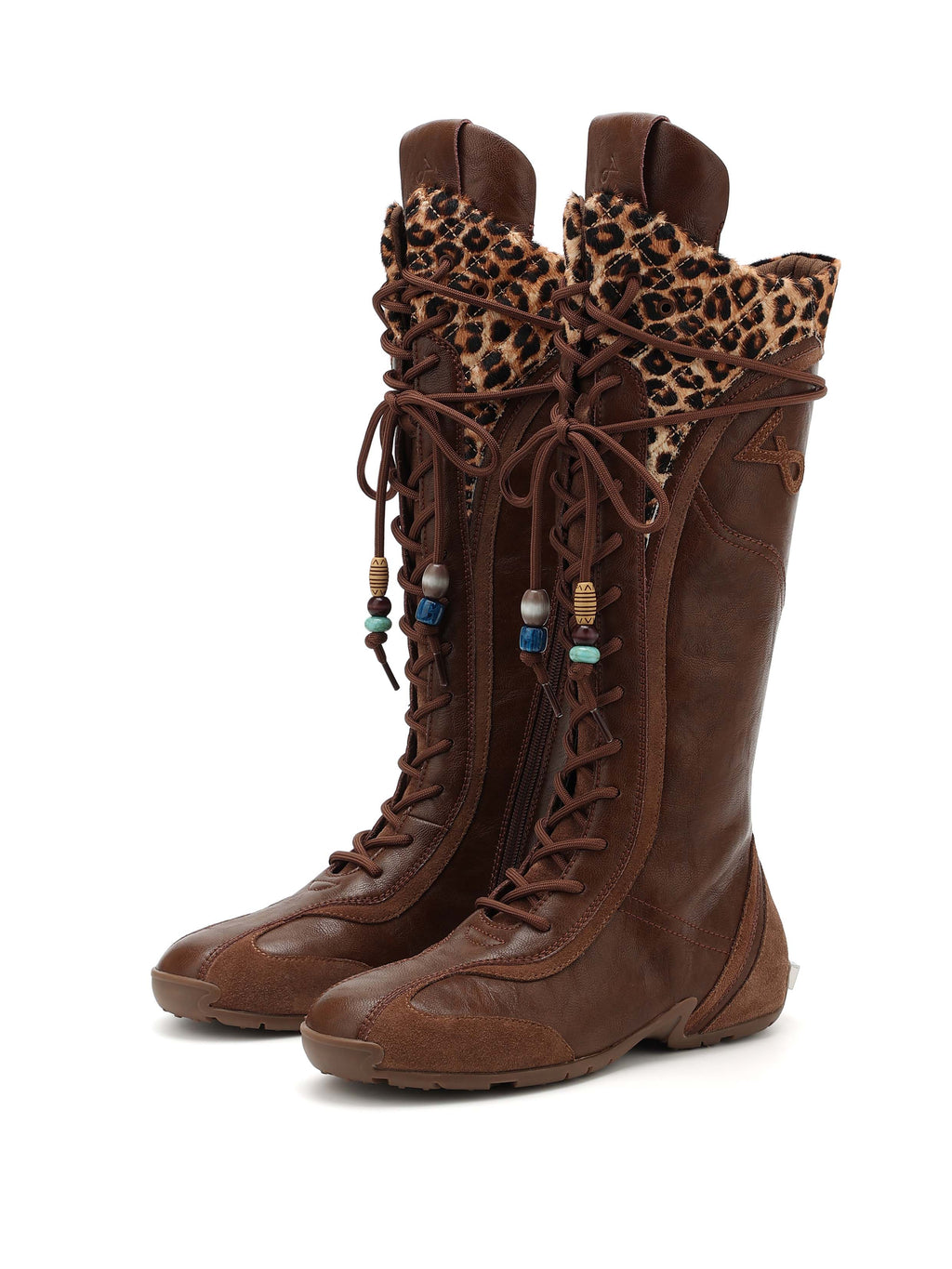 BIA Knee-High Boxing Boots Brown