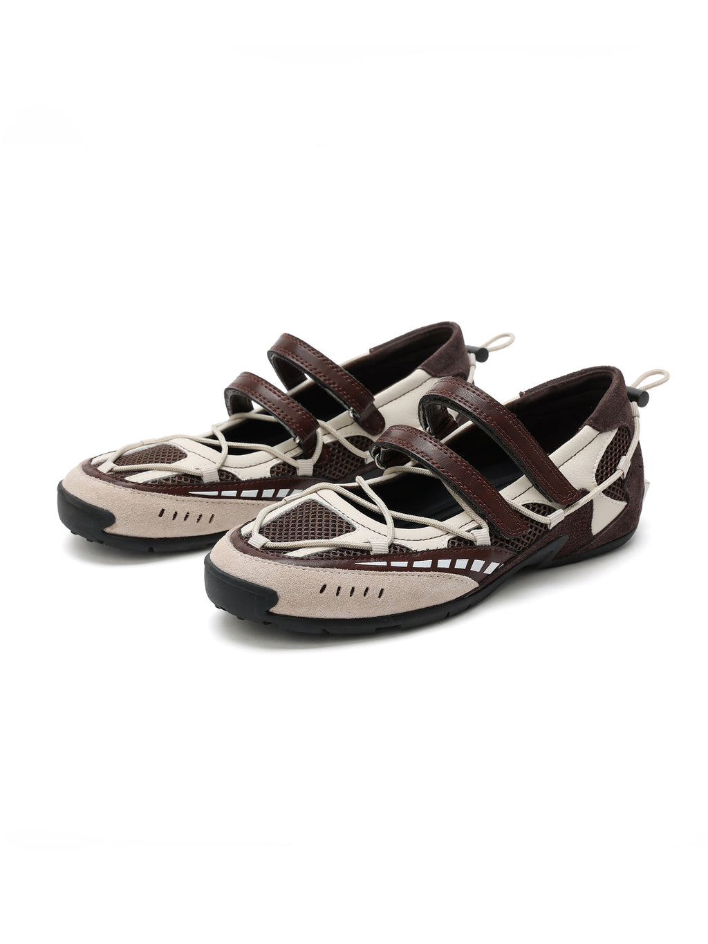 PHEME Tech Ballet Mary Janes Walnussbraun