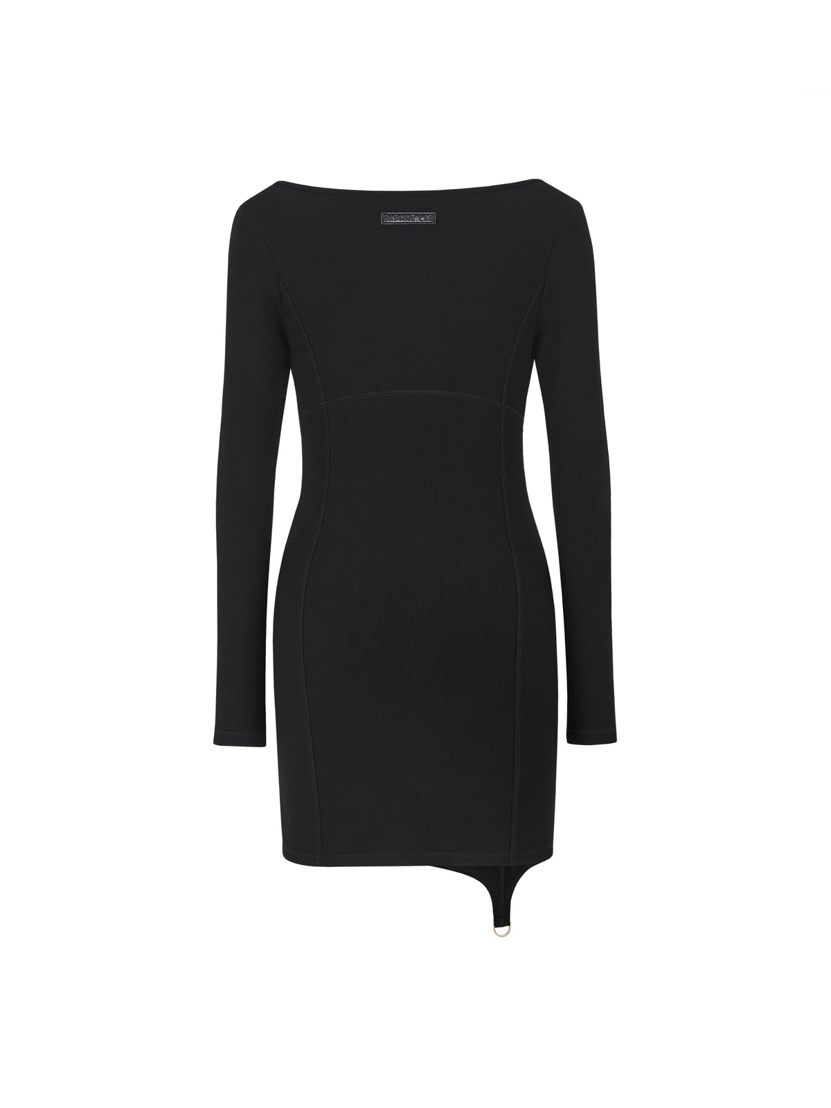 Ring-Detail Fitted Mini Dress Black