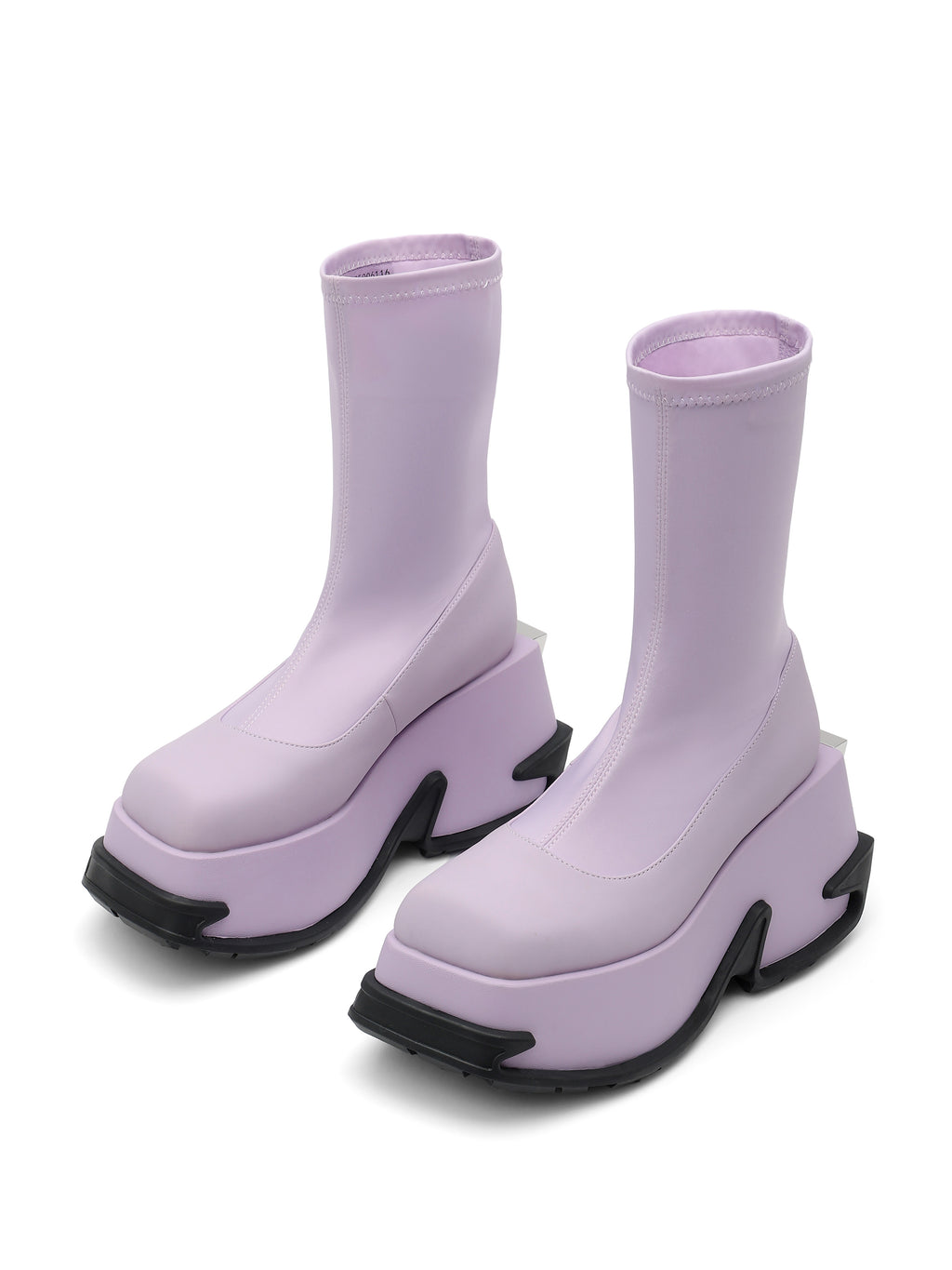ELECTRA Platform Stretch Ankle Boots Lilac