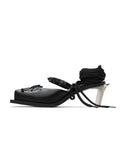 RHODANTHE Rose Lace-Up Mules Black