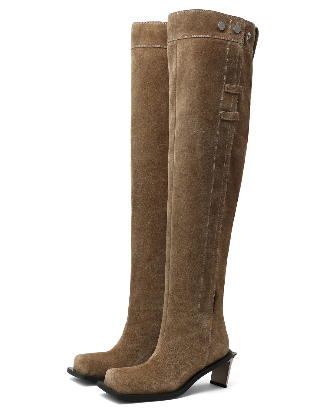 ERINYS Opener Heel Overknee-Stiefel Kamelbraun