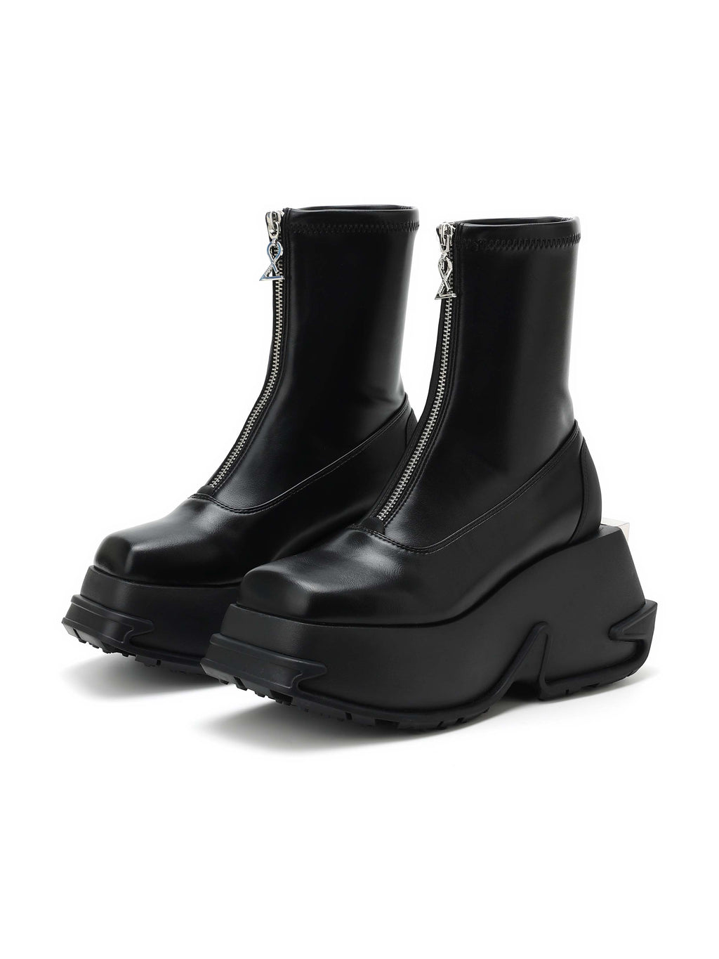 DEIMOS Sculpted Platform Ankle Boots Black
