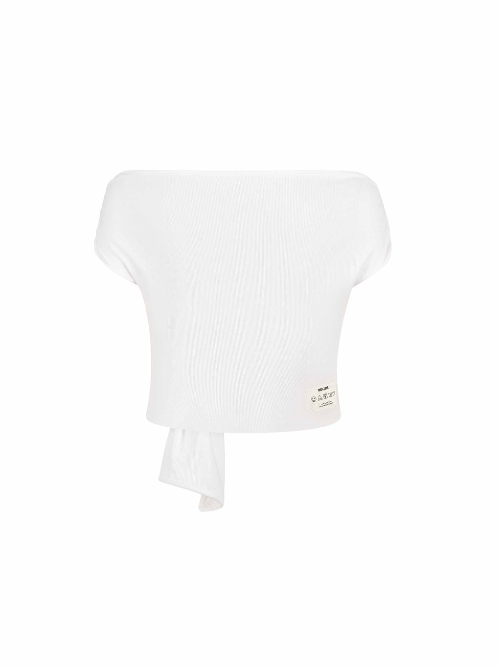 Ruched Tie Off-Shoulder Top White