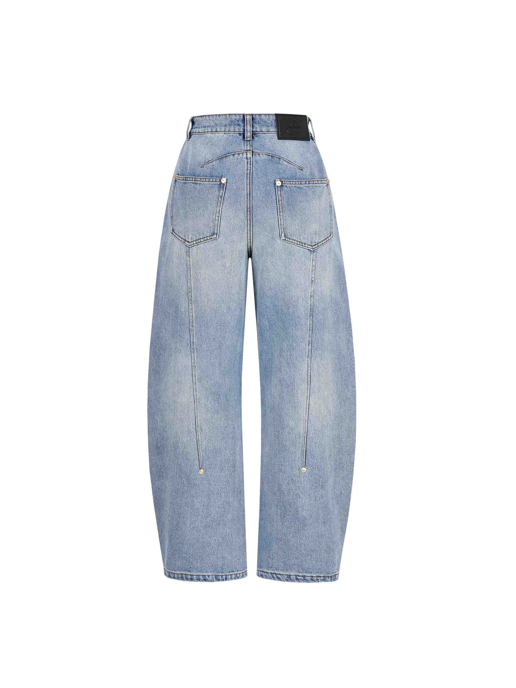 Barrel-Leg Panel Jeans Light Blue