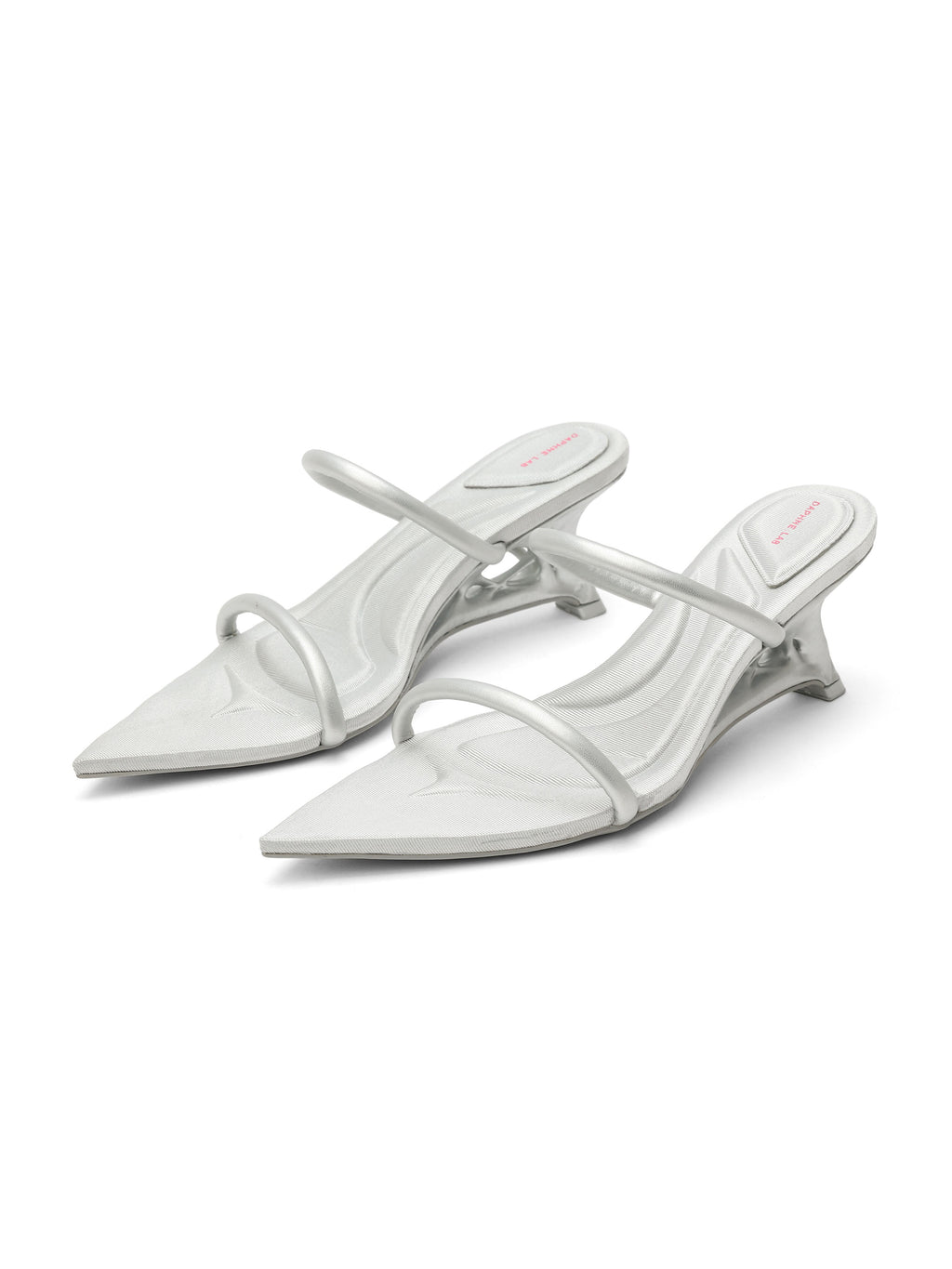 HEMERA 3D-Printed Heel Strappy Sandals Silver
