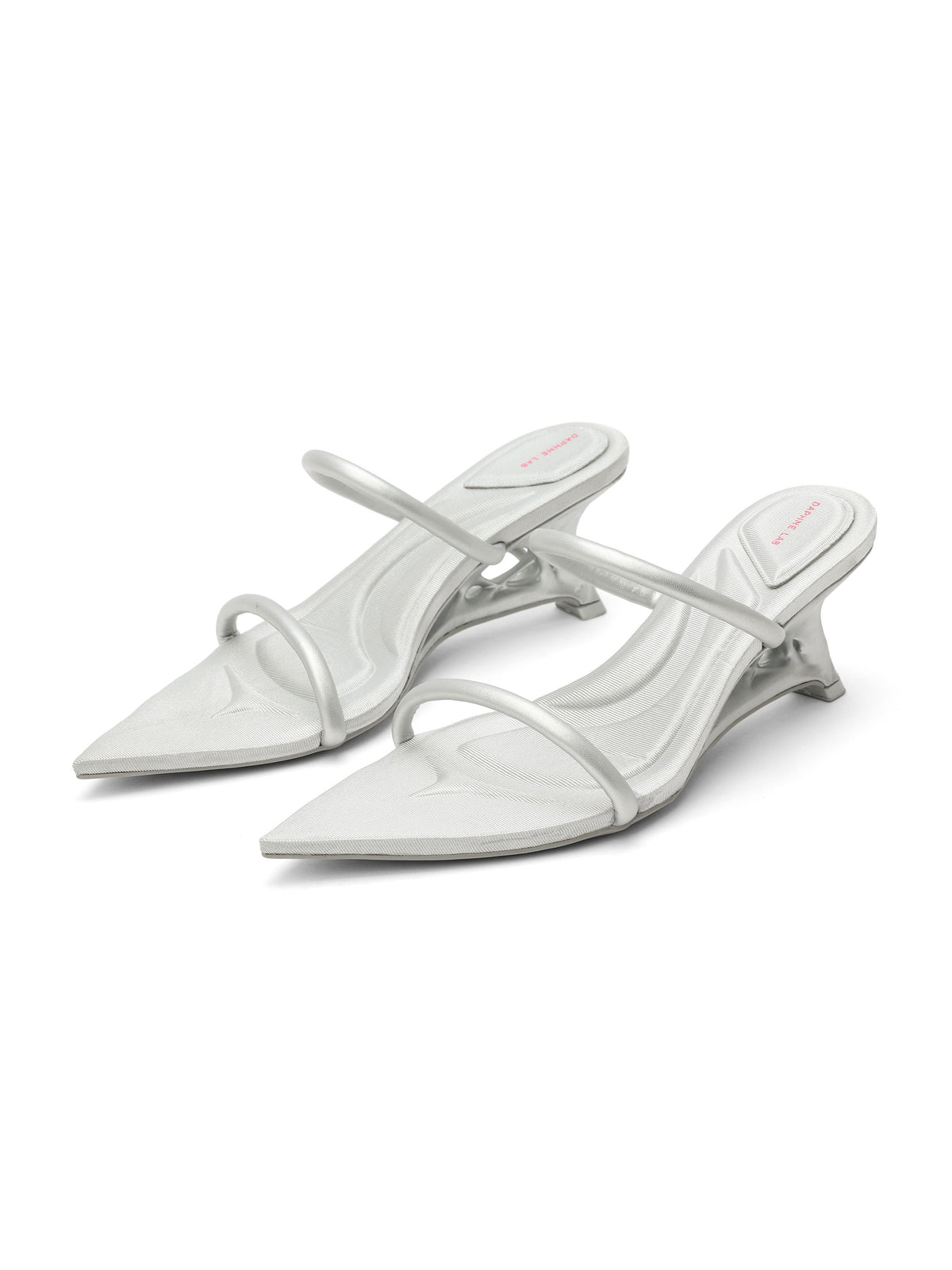 HEMERA 3D-Printed Heel Strappy Sandals Silver