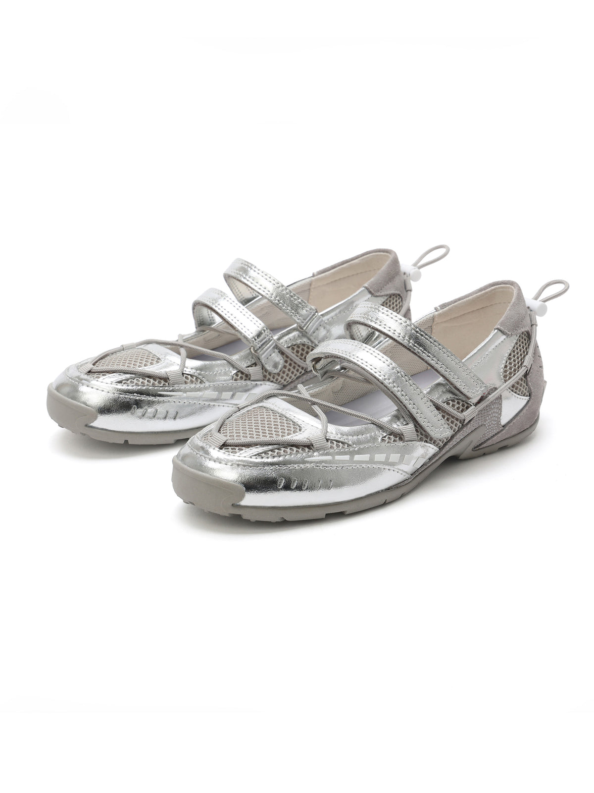 PHEME Tech Ballet Mary Janes Silber