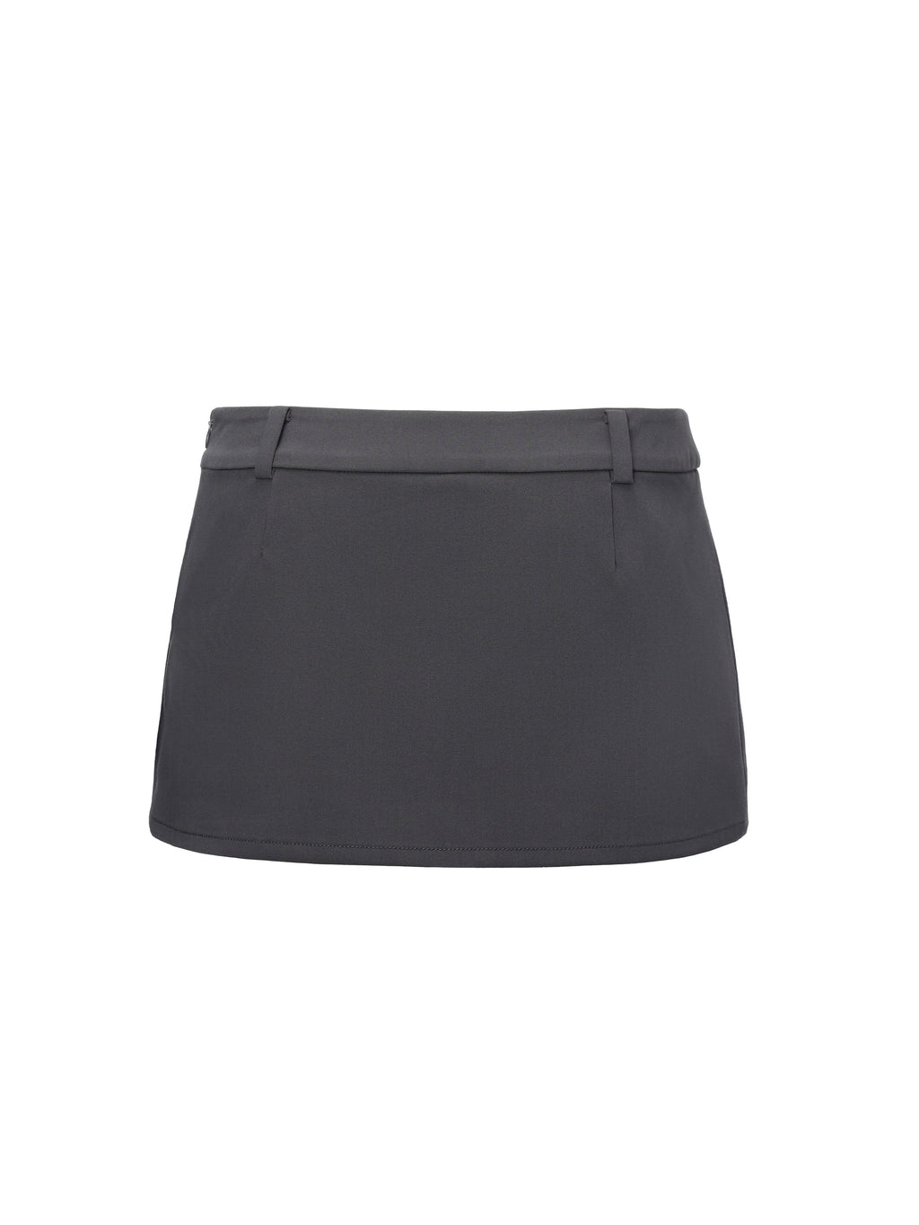 Lace-Up Micro Mini Skirt Charcoal Gray