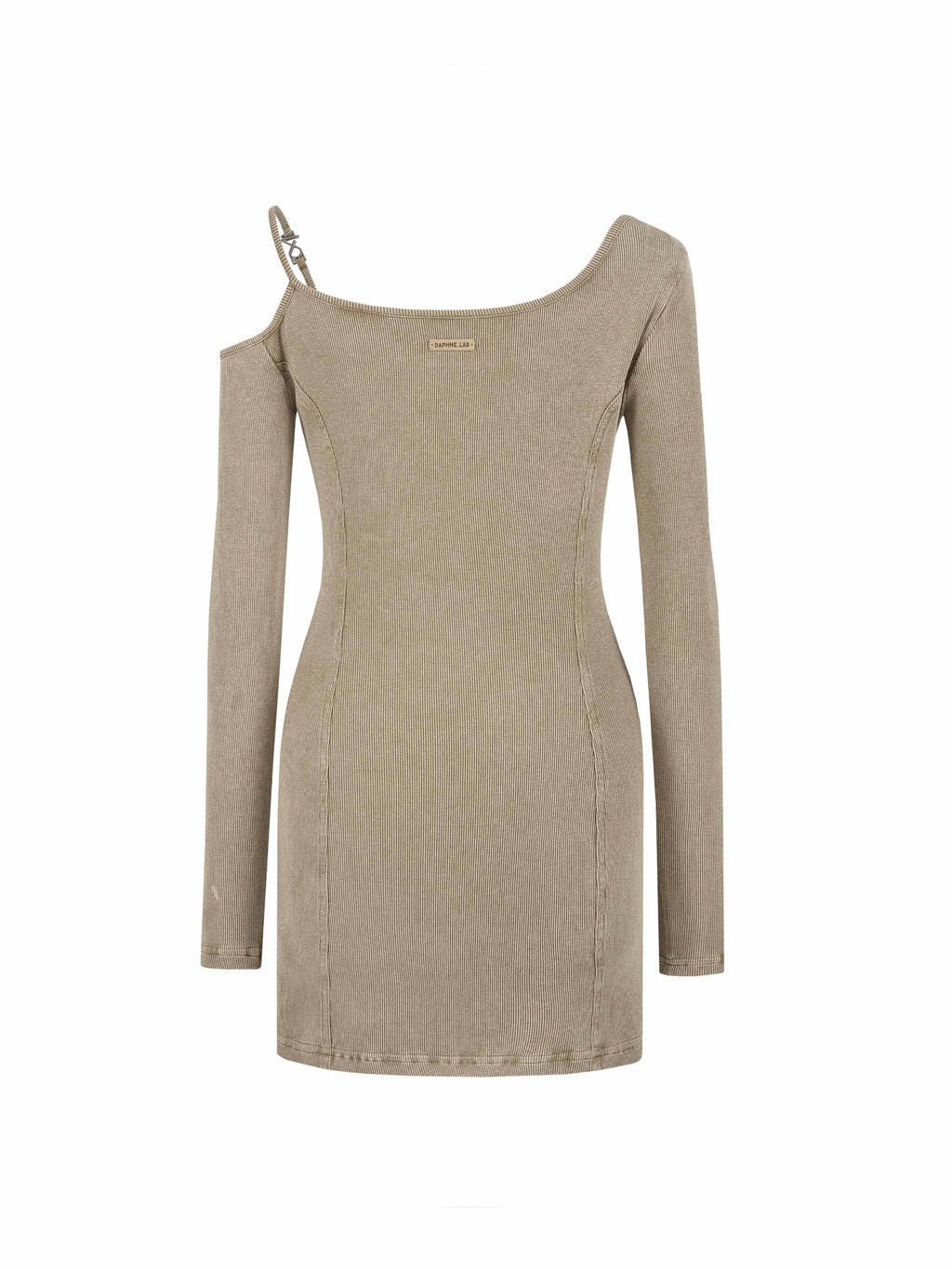 Asymmetric Mini Dress Washed Khaki