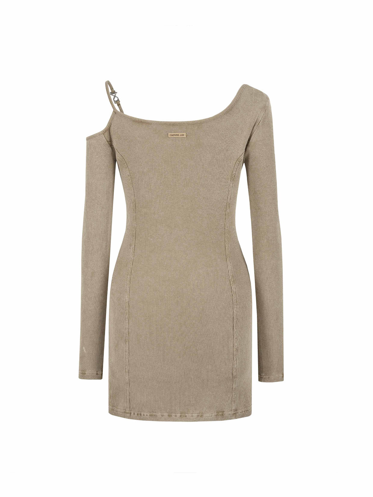 Asymmetric Mini Dress Washed Khaki