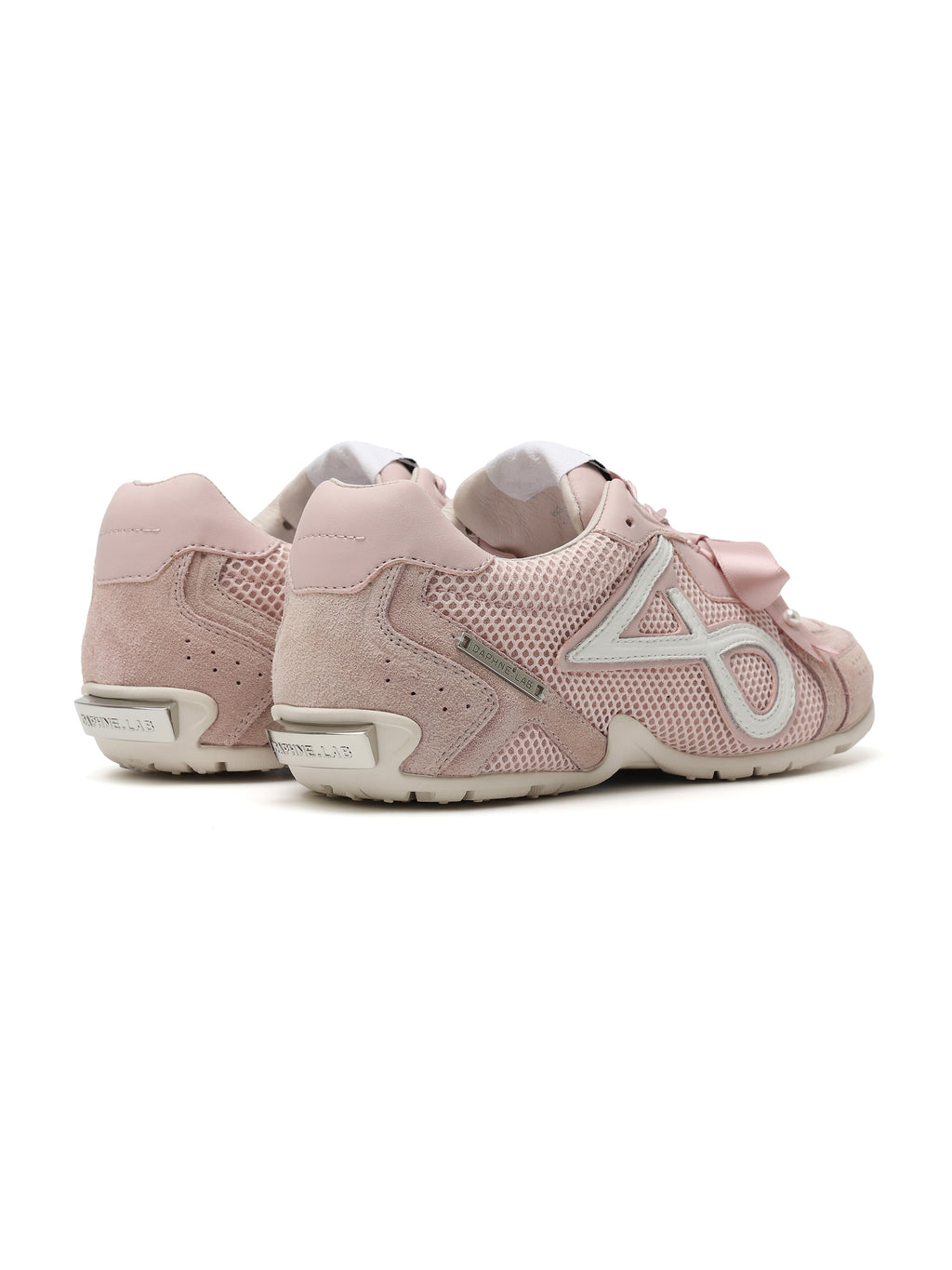 LETO Slim Mesh Trainers Blush Pink