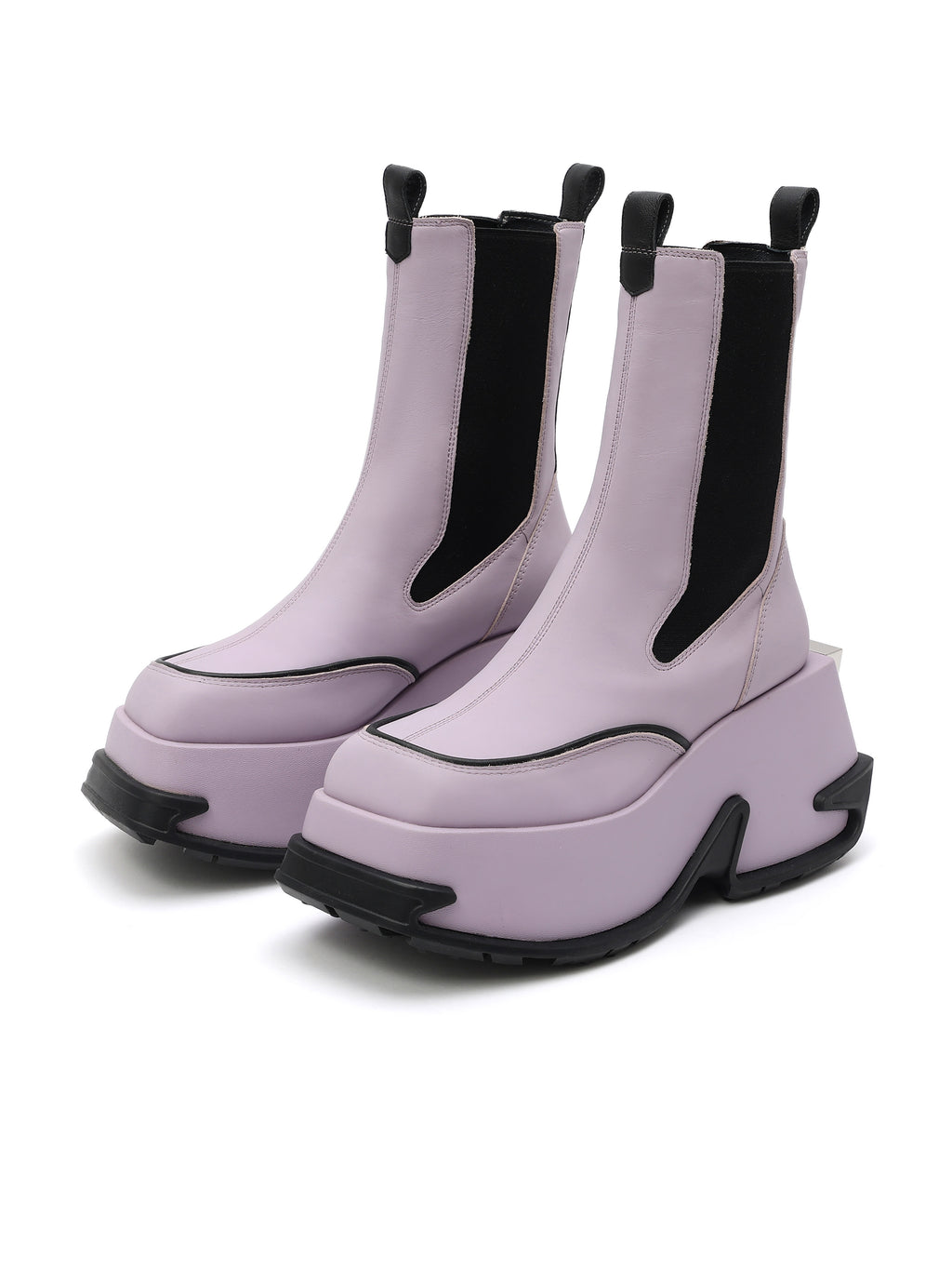 MELINOE Sculpted Platform Chelsea Boots Lilac