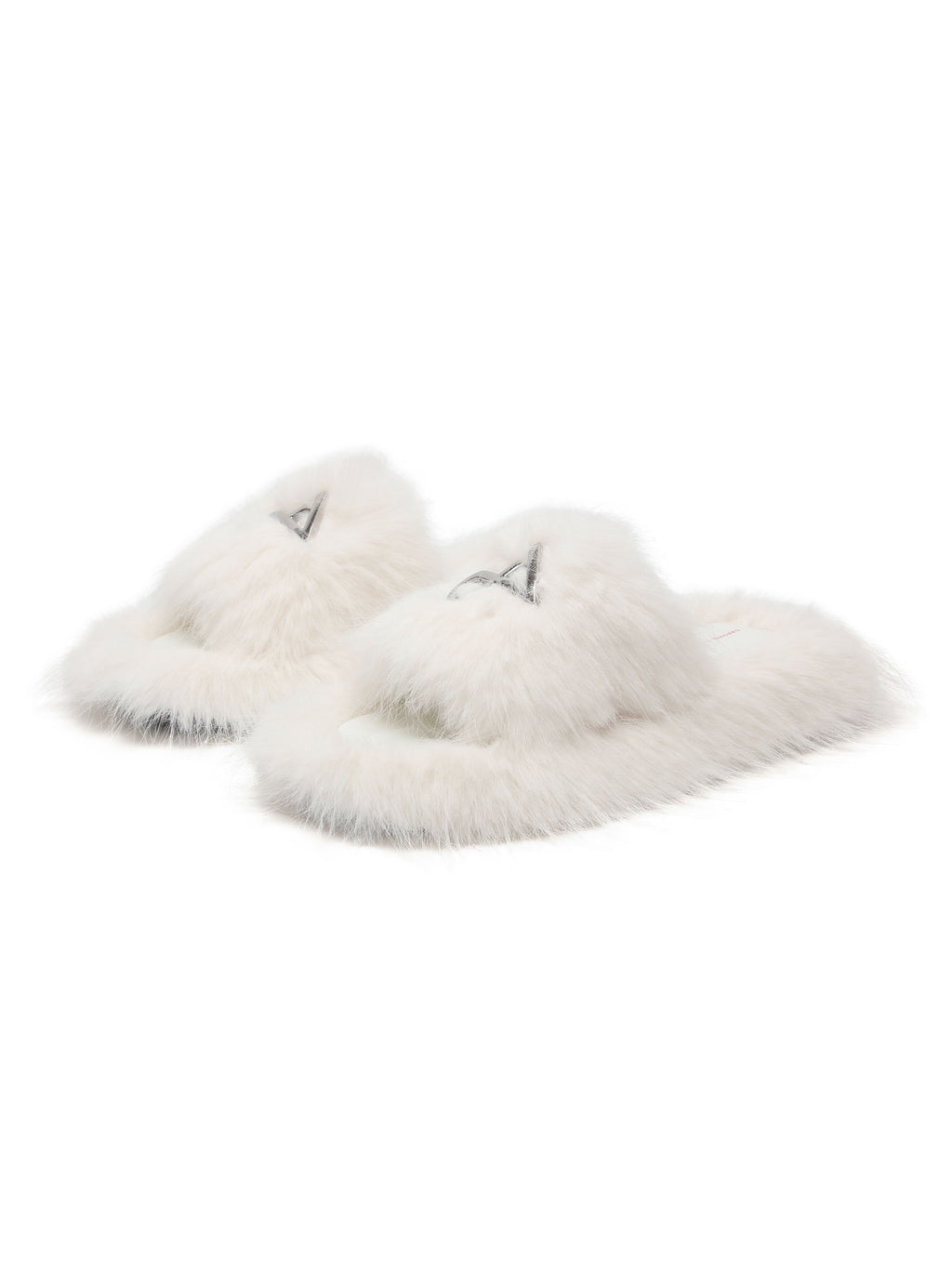 NEPHELE Fur Slippers Ivory White