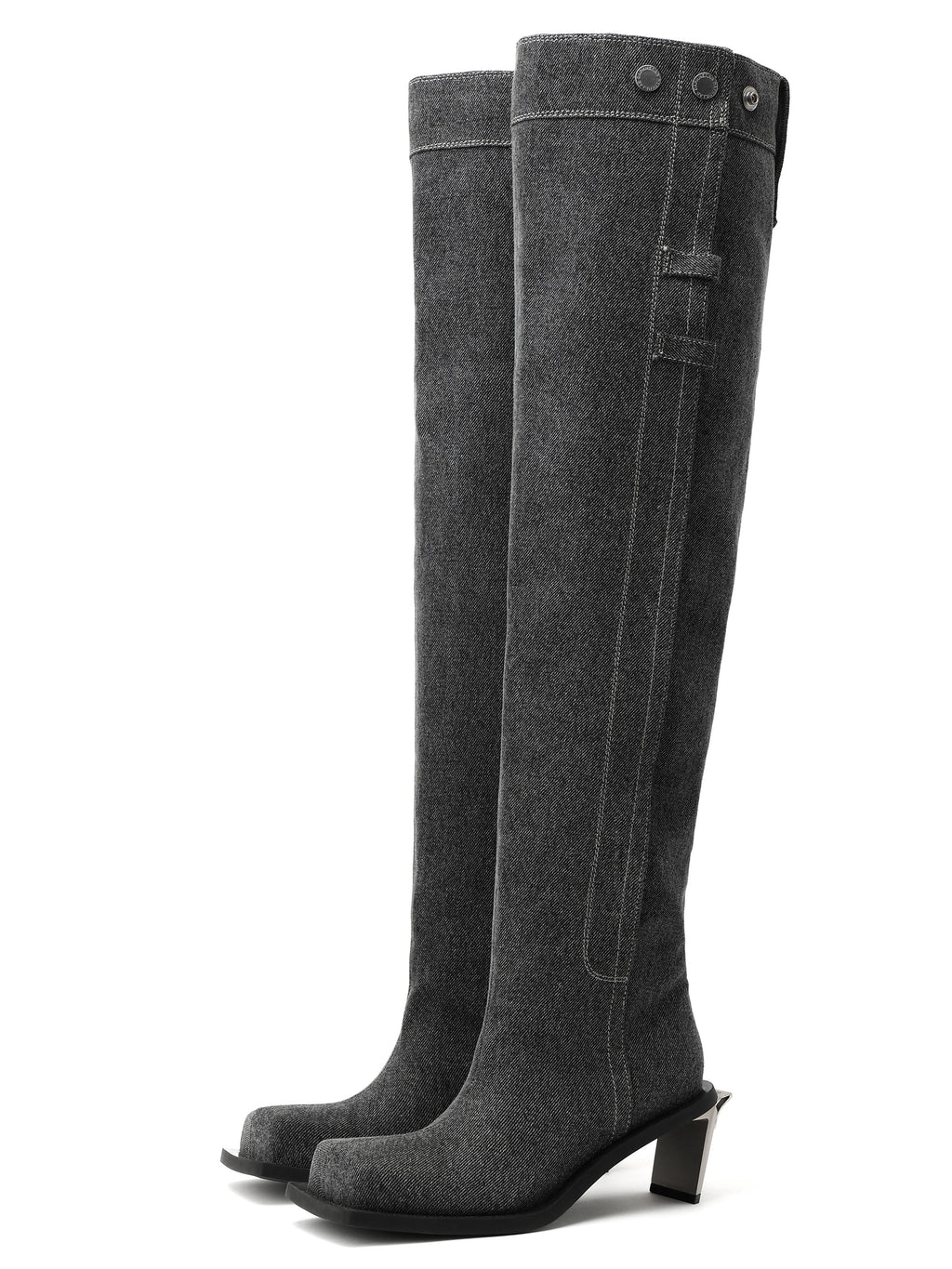ERINYS Opener Heel OTK Boots Black Denim