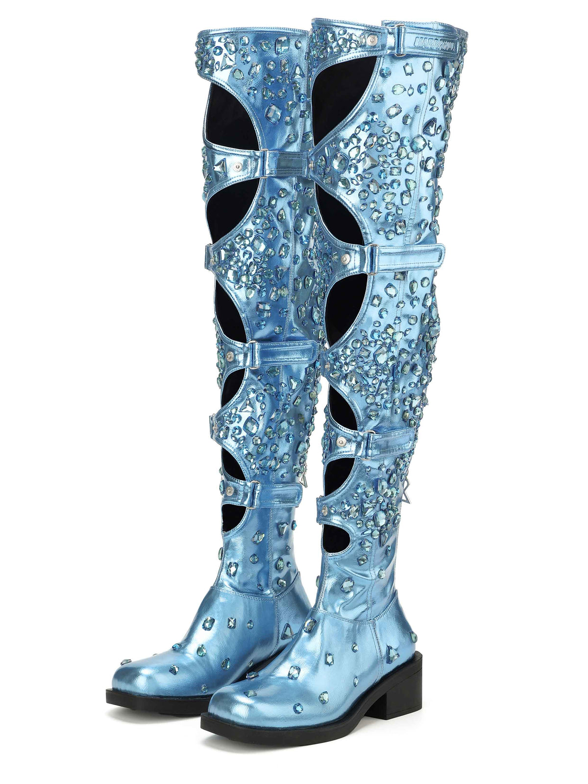 Daphne.Lab x MARRKNULL | Crystal Cutout Buckle OTK Boots