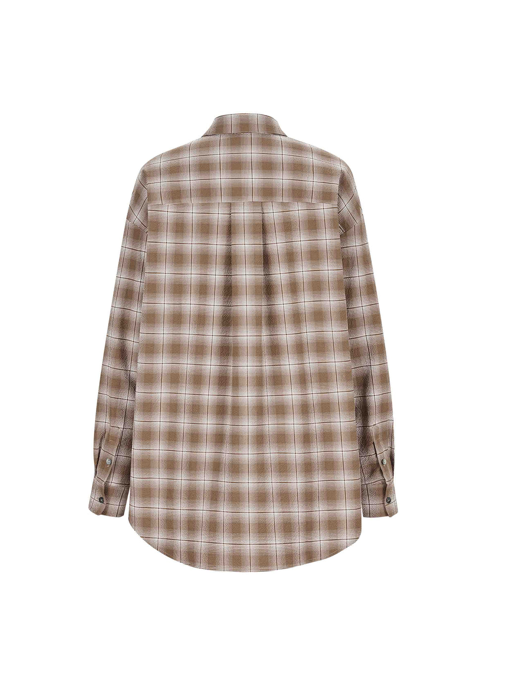 Ruffle Trim Plaid Shirt