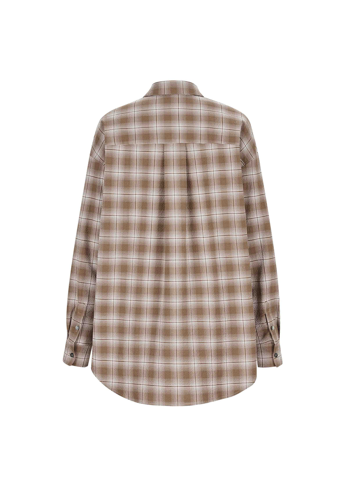 Ruffle Trim Plaid Shirt
