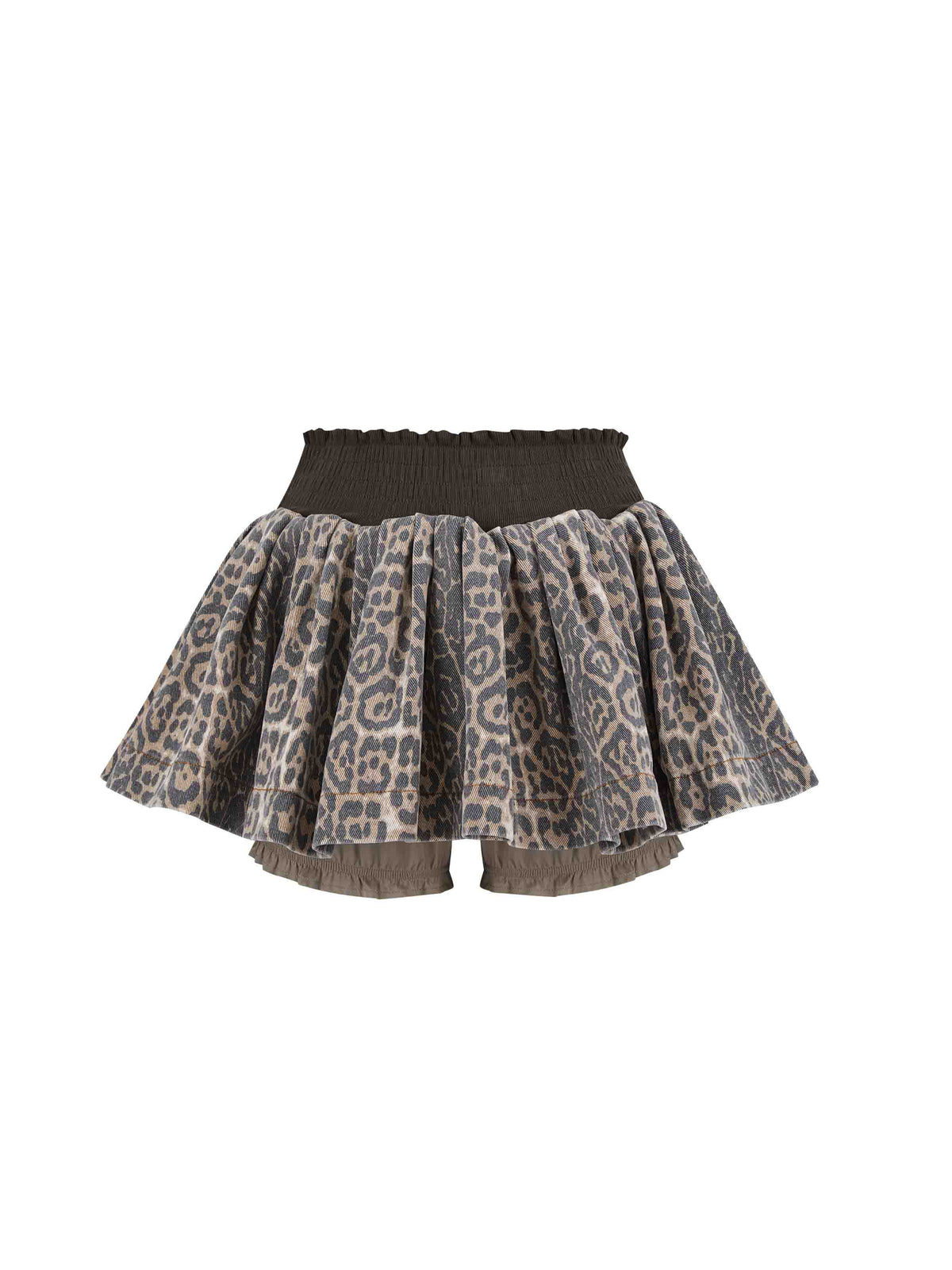 Leopard Gathered Mini Skirt