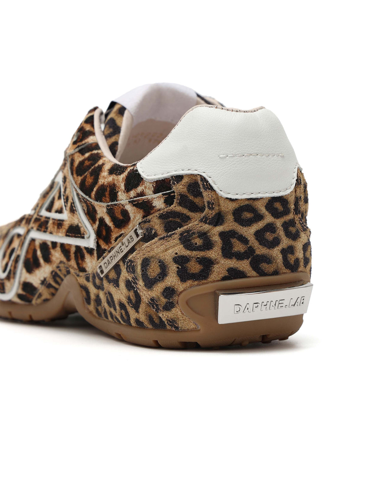 LETO Slim Turnschuhe mit Ponyfell-Besatz Leopard