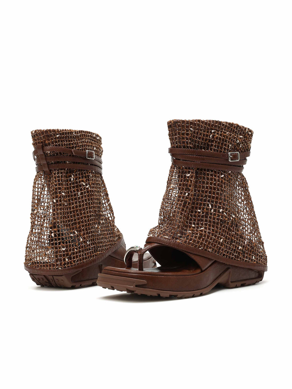 OENONE Zehenring-Stiefeletten Schokoladenbraun