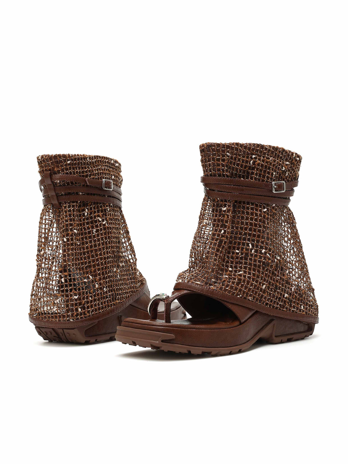 OENONE Zehenring-Stiefeletten Schokoladenbraun