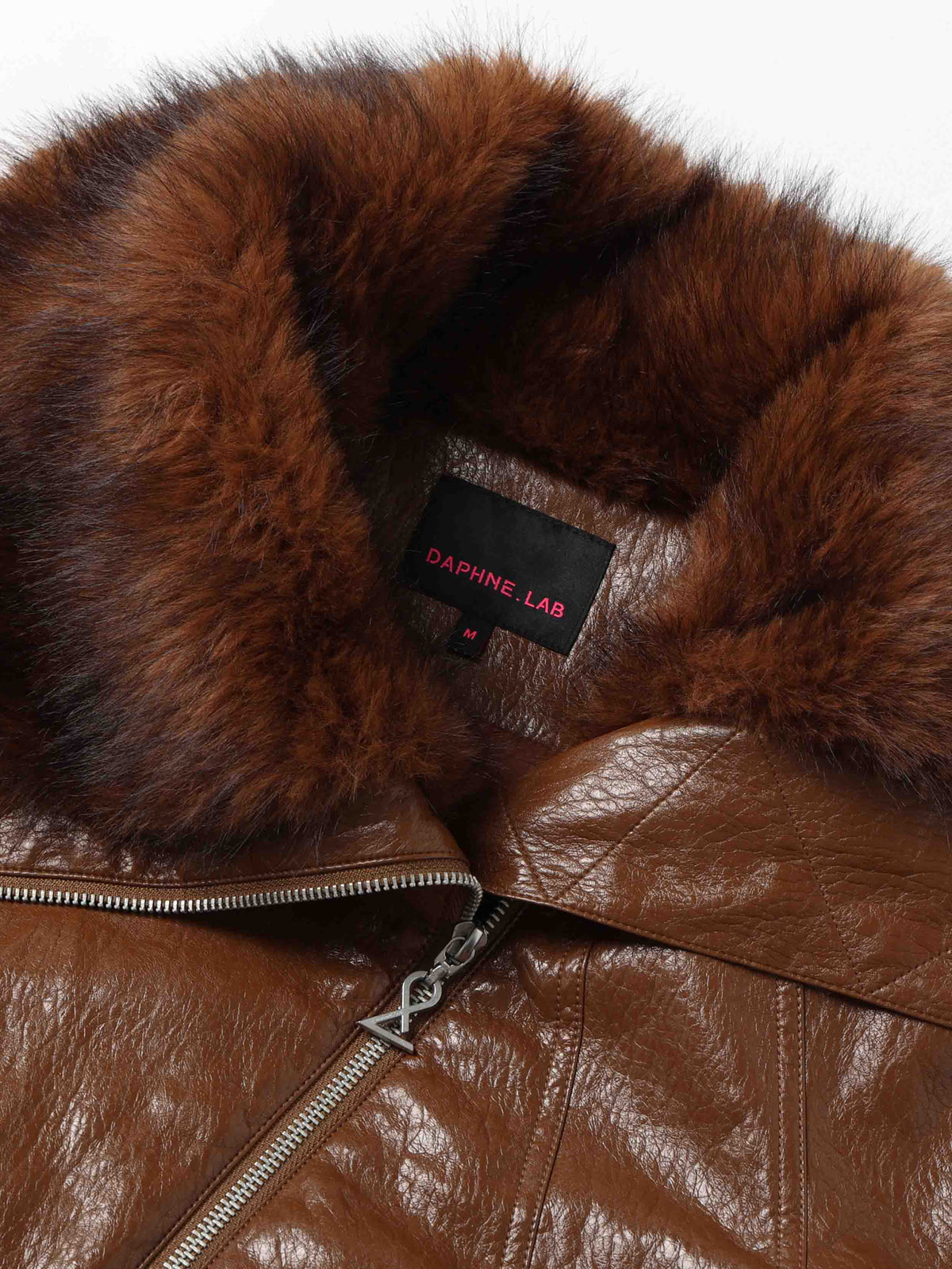 Fur-Collar PU Biker Jacket