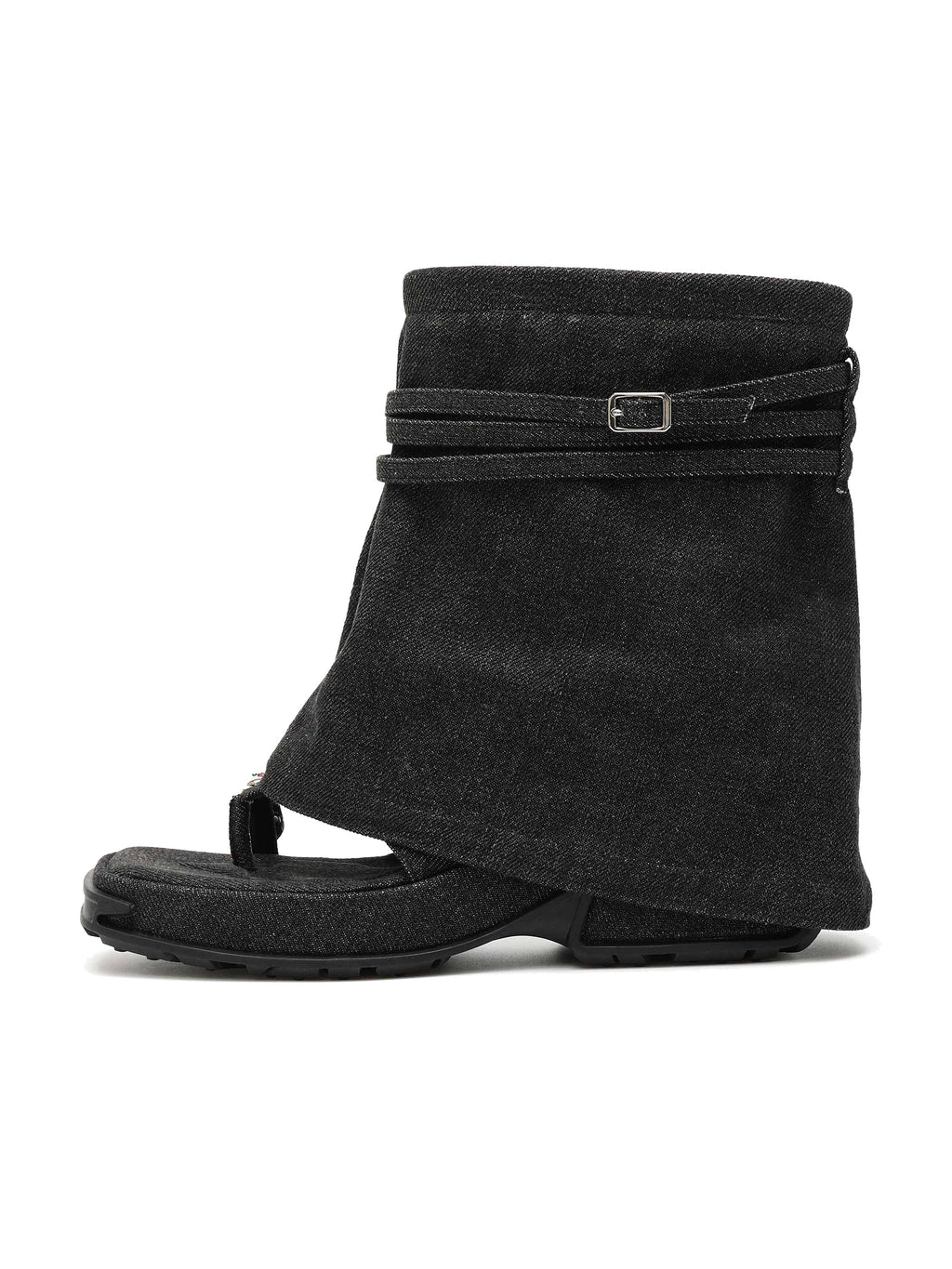 OENONE Toe-Ring Ankle Boots Black