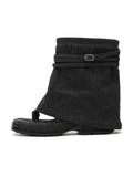 OENONE Toe-Ring Ankle Boots Black