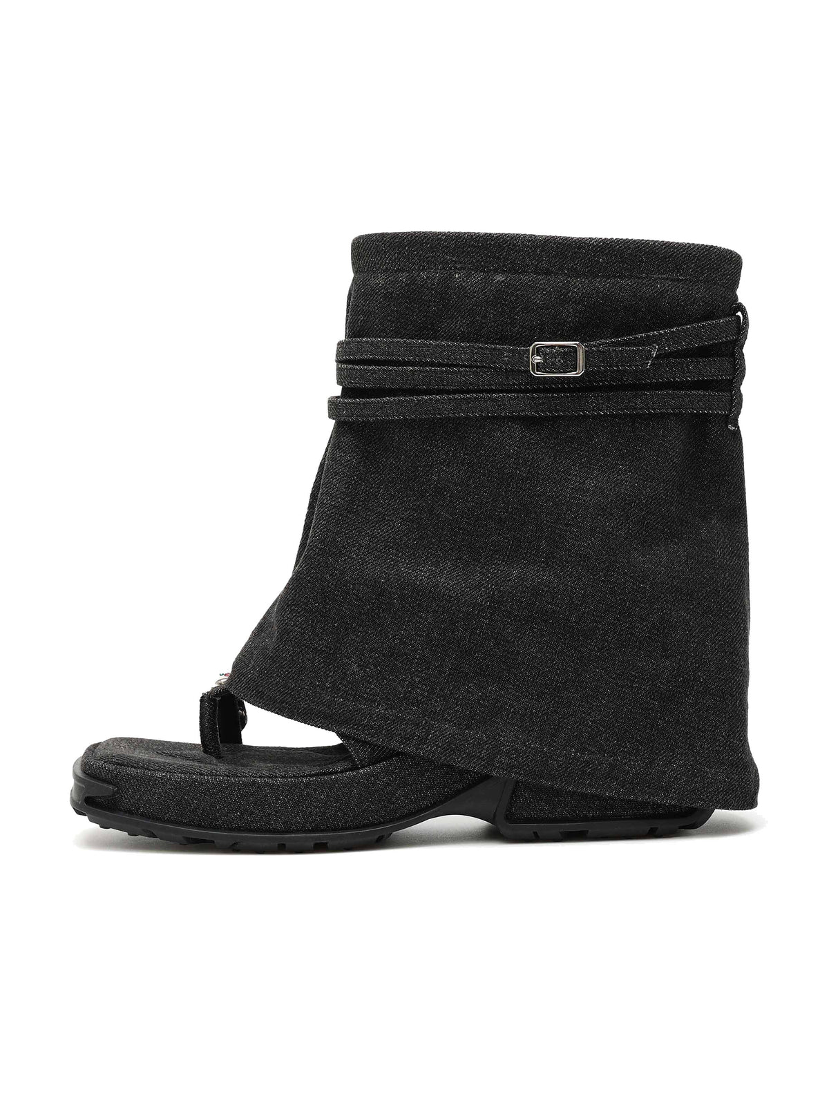 OENONE Toe-Ring Ankle Boots Black