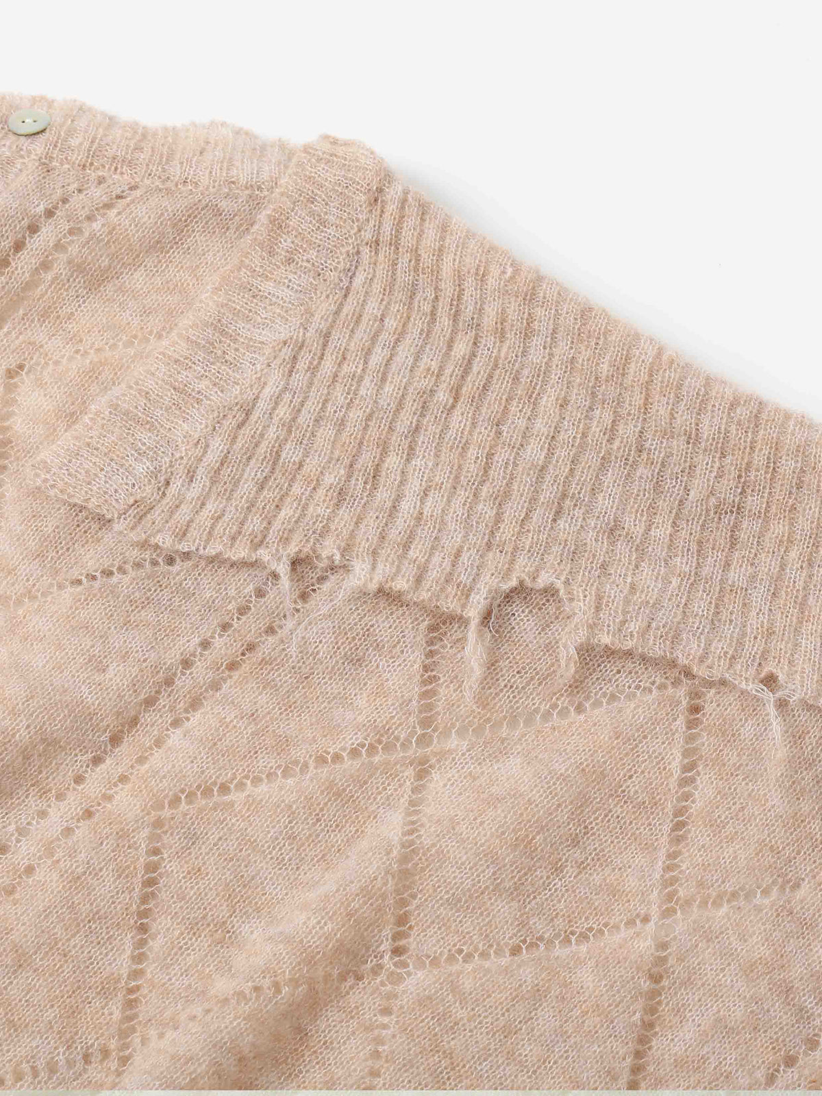 Asymmetric Off-Shoulder Mohair Knit Sweater Oat Beige