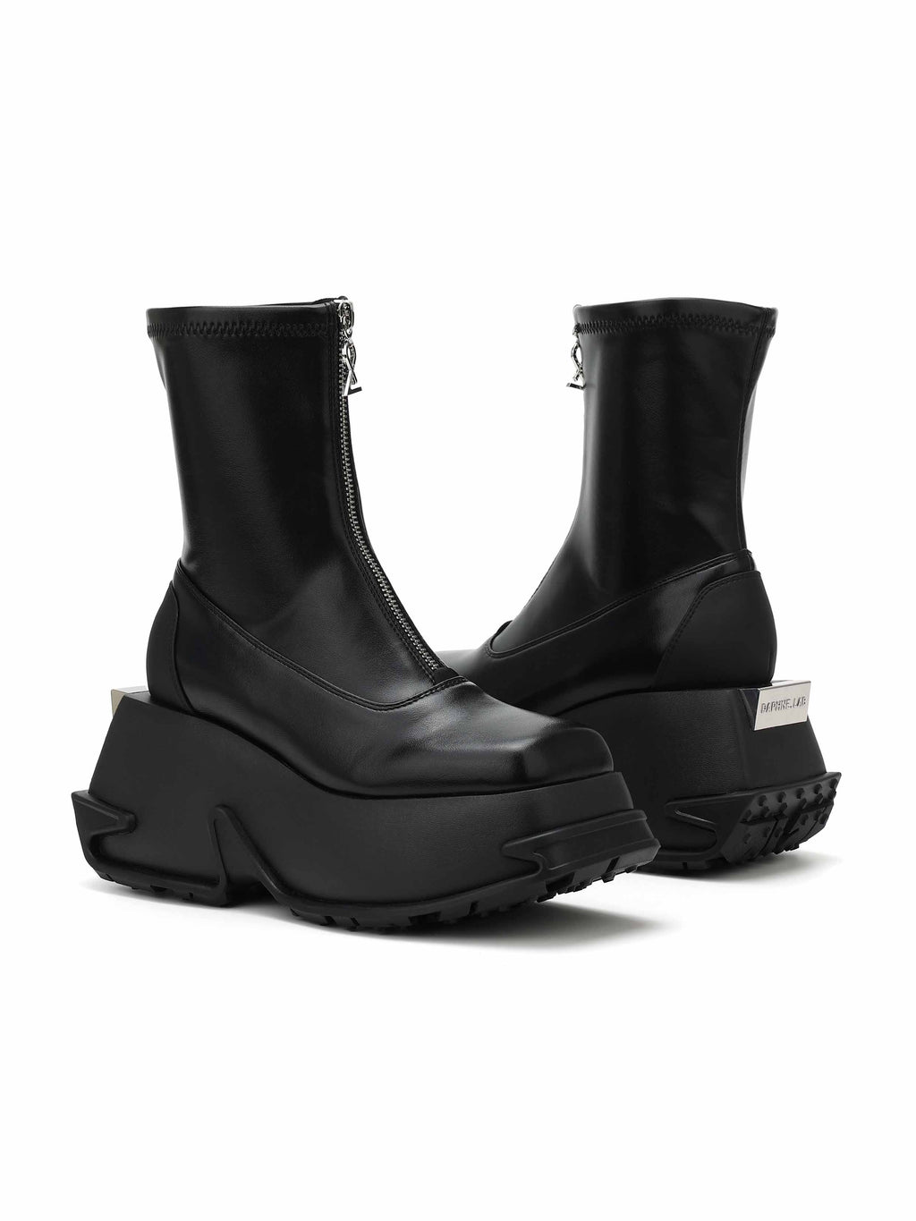 DEIMOS Sculpted Platform Ankle Boots Black