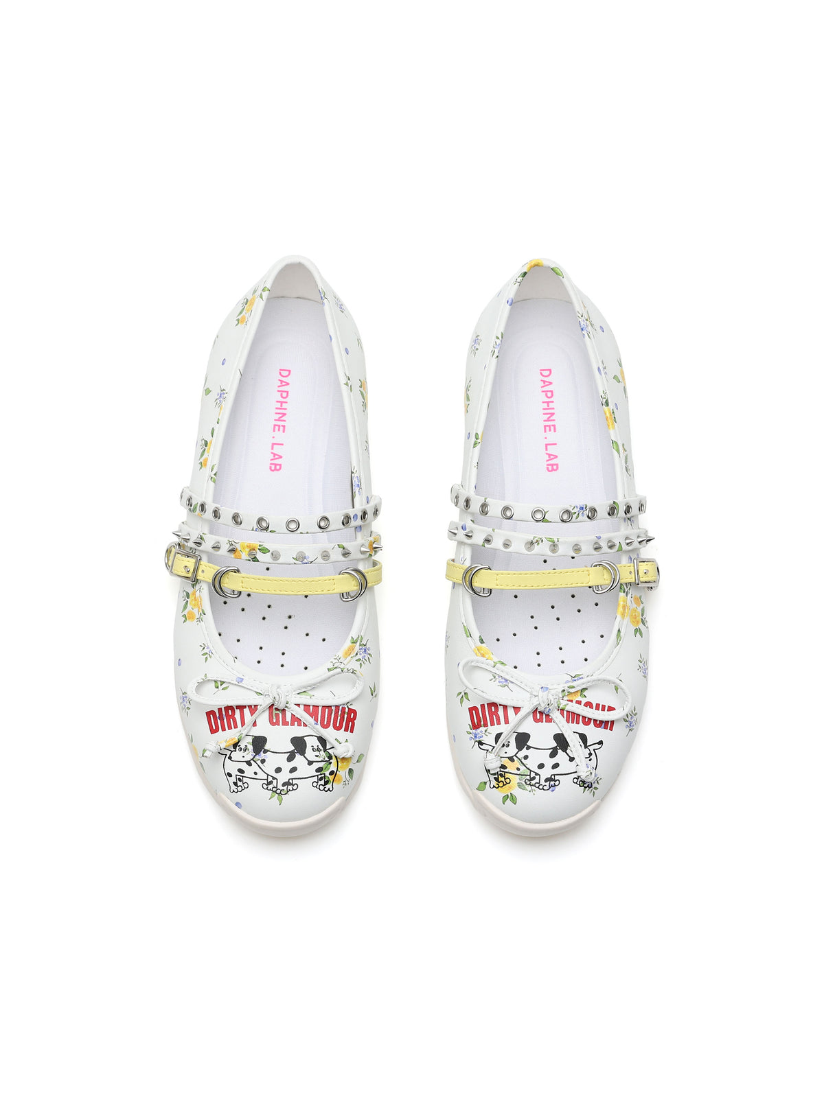 ANTHEA Multi-Strap Mary Jane Flats Floral White