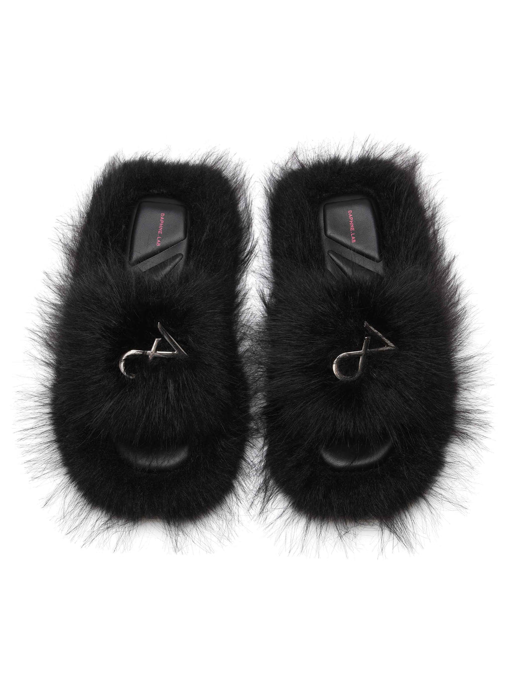 NEPHELE Fur Slippers Jet Black
