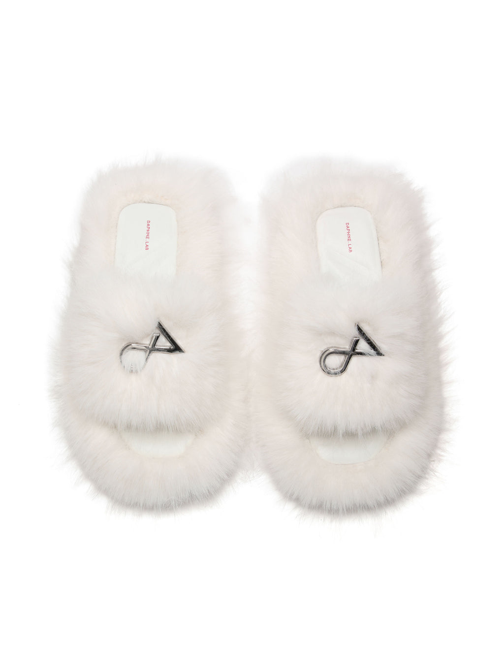 NEPHELE Fur Slippers Ivory White