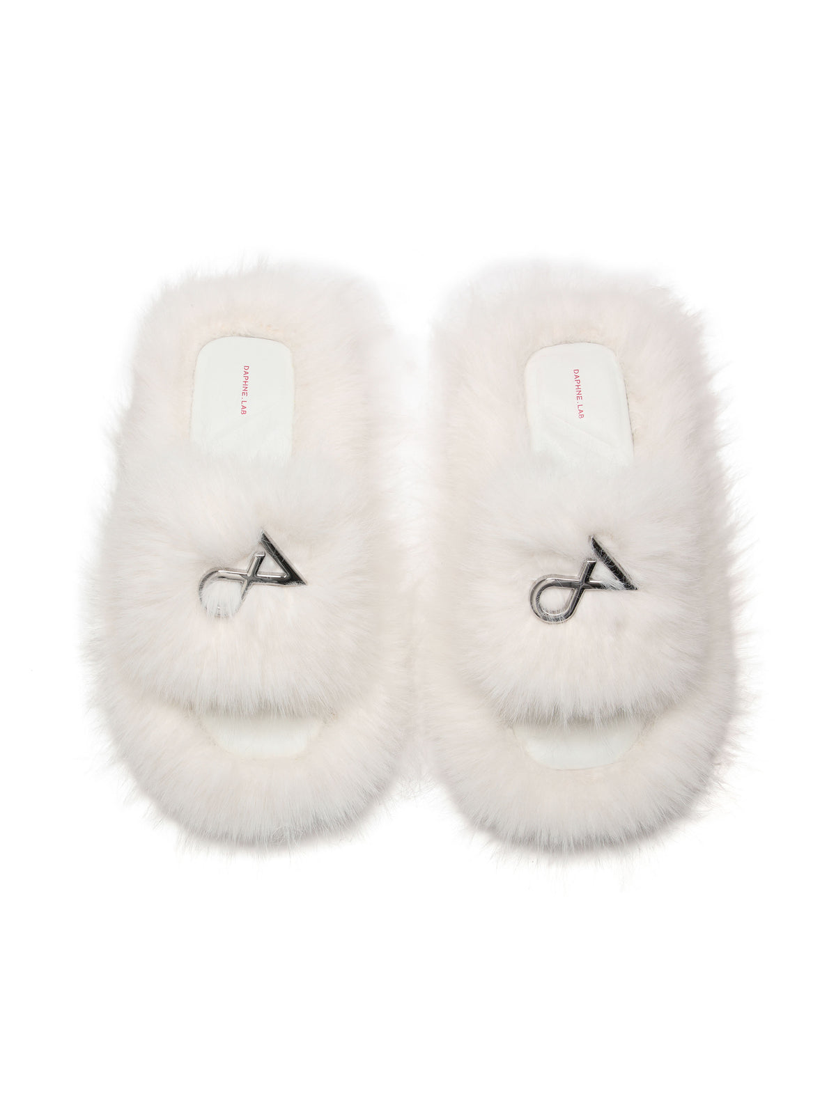 NEPHELE Fur Slippers Ivory White