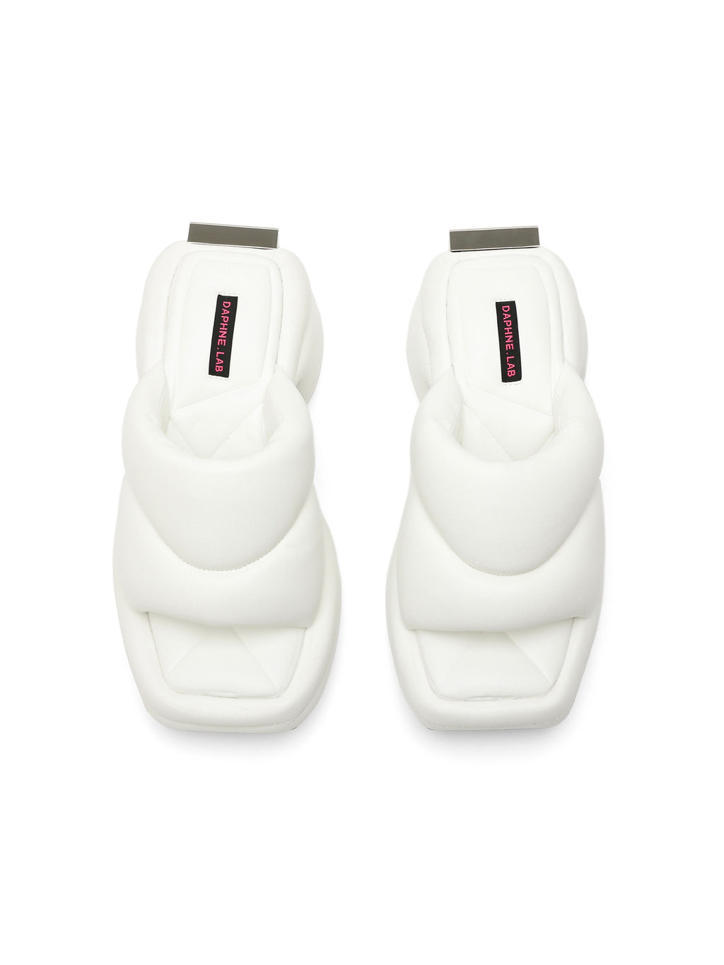 OREA Padded Platform Slides Ivory White