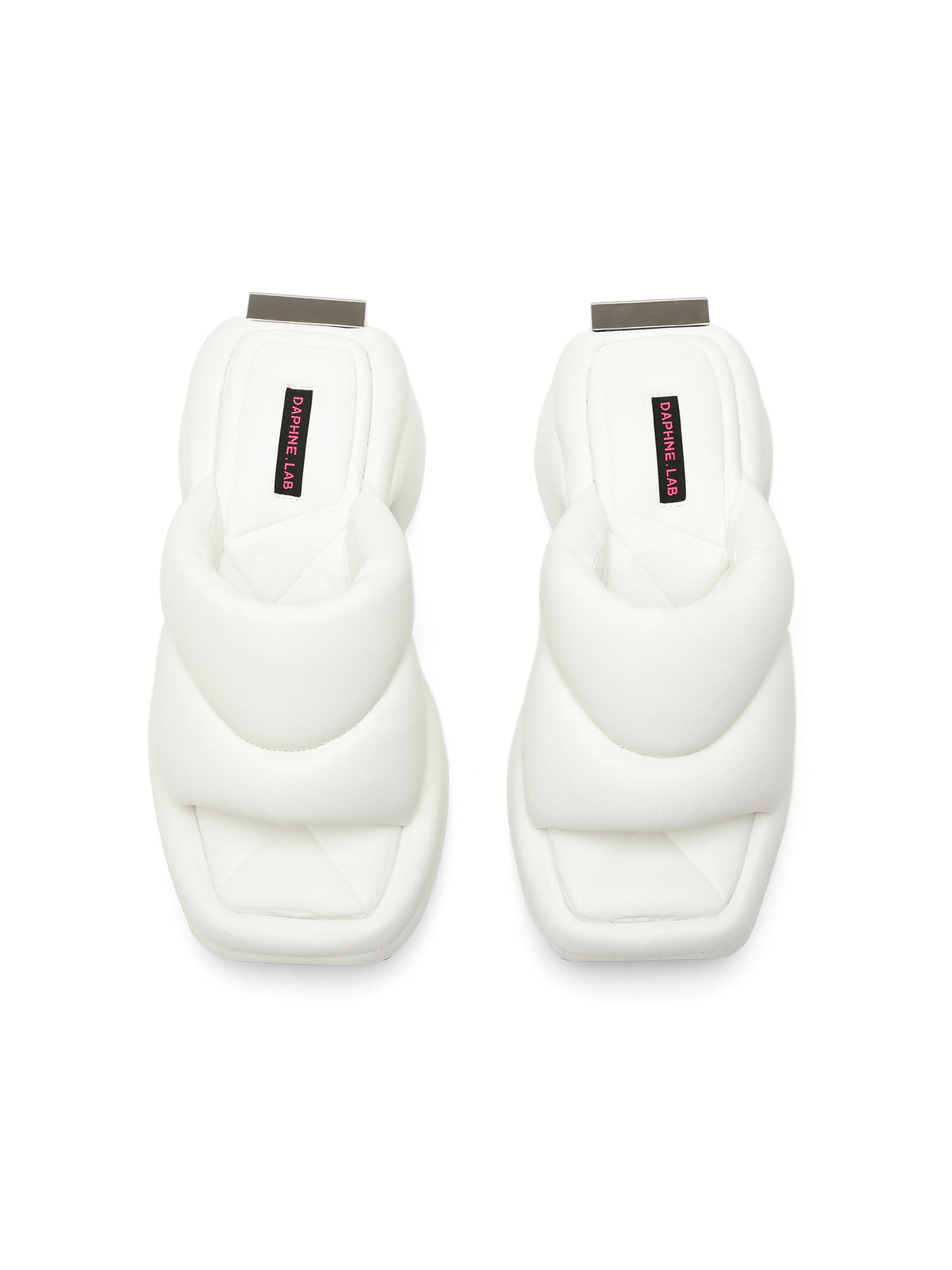 OREA Padded Platform Slides Ivory White