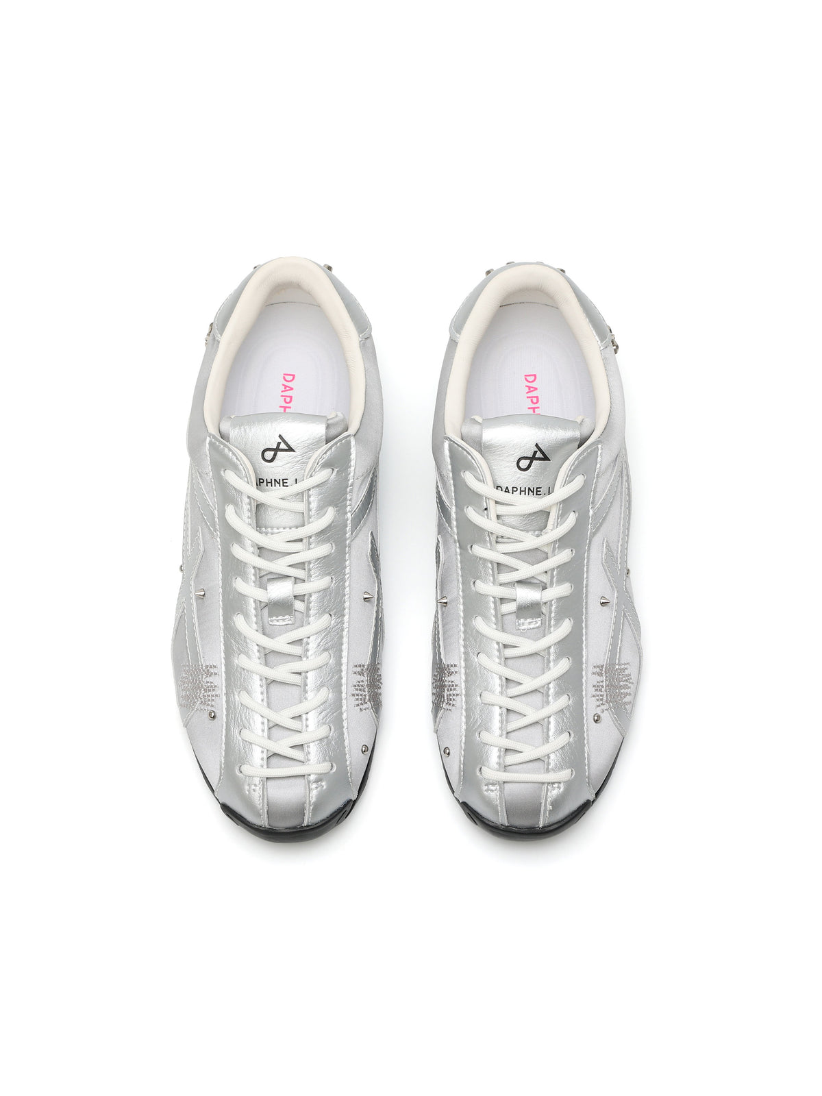 LETO Embellished Trainers Silver