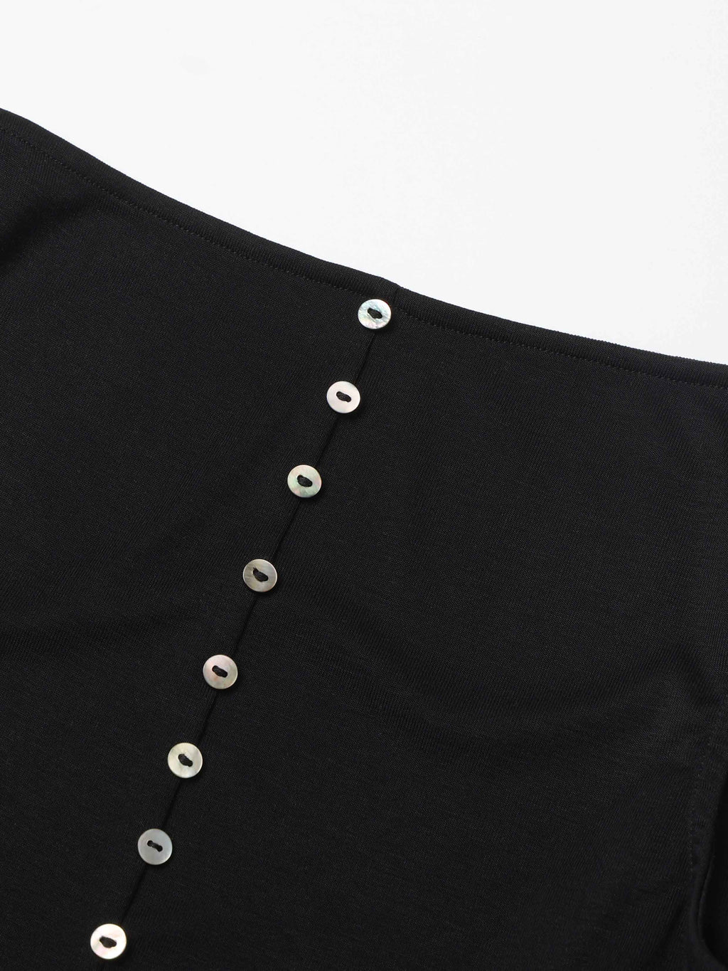 Ruffle Boat-Neck Bodysuit Black
