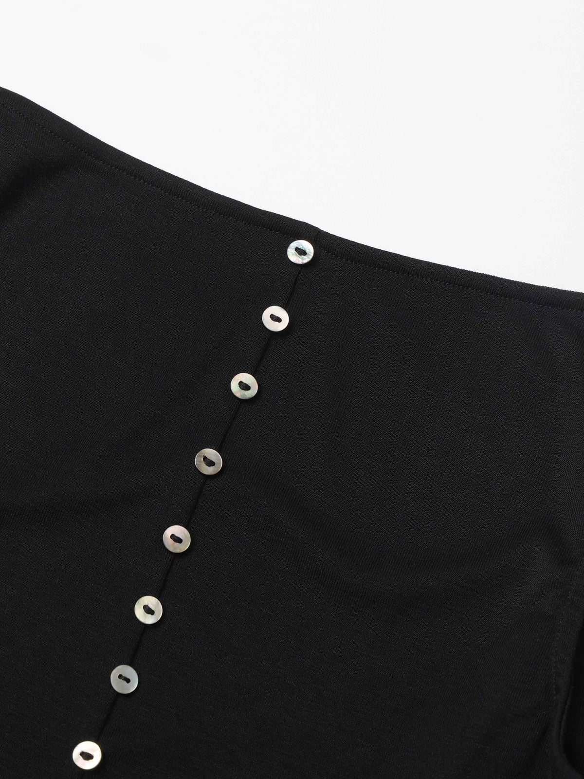 Ruffle Boat-Neck Bodysuit Black