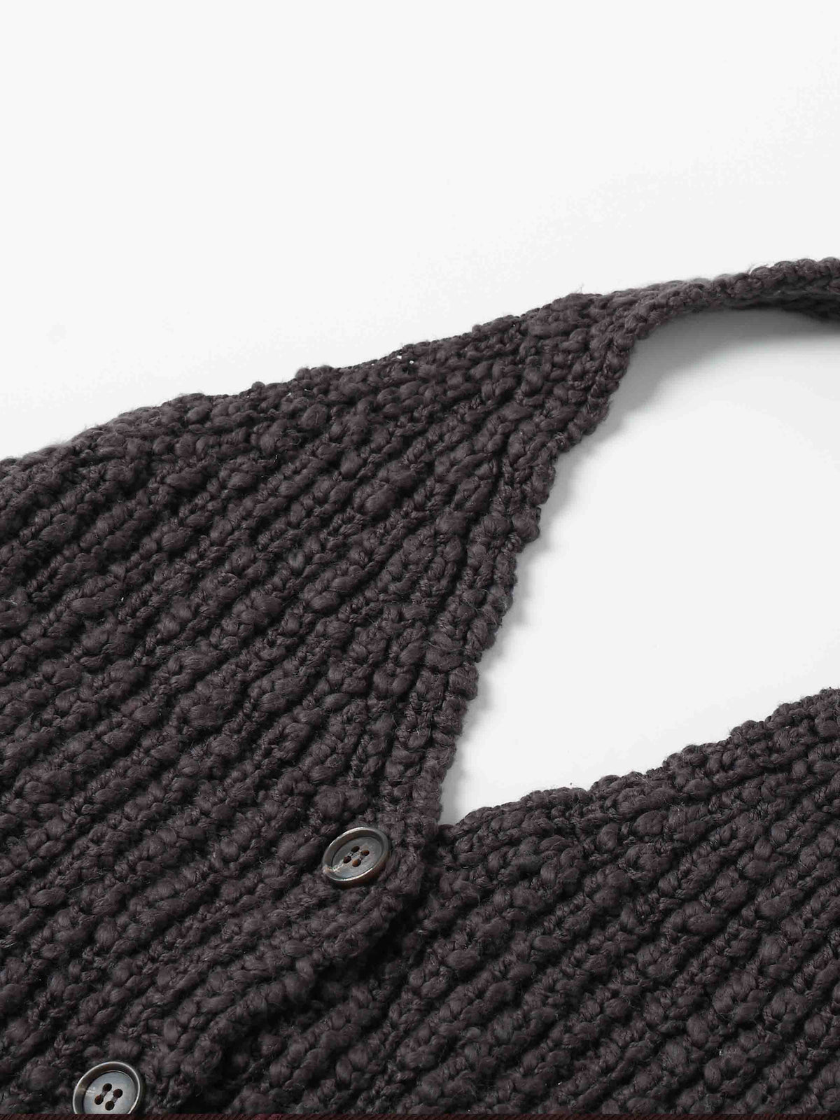 Halter Button Knit Vest Charcoal Gray