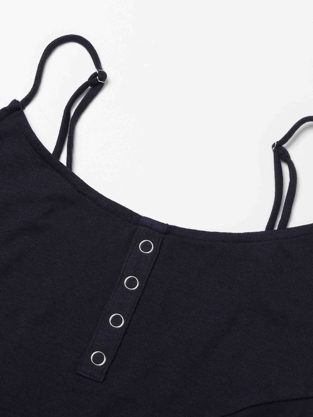 Sheer-Panel Cami Bodysuit Dark Navy Blue