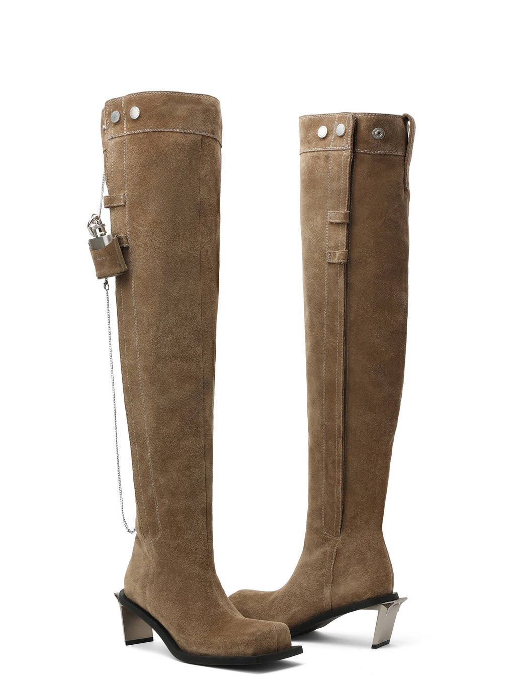 ERINYS Opener Heel Overknee-Stiefel Kamelbraun