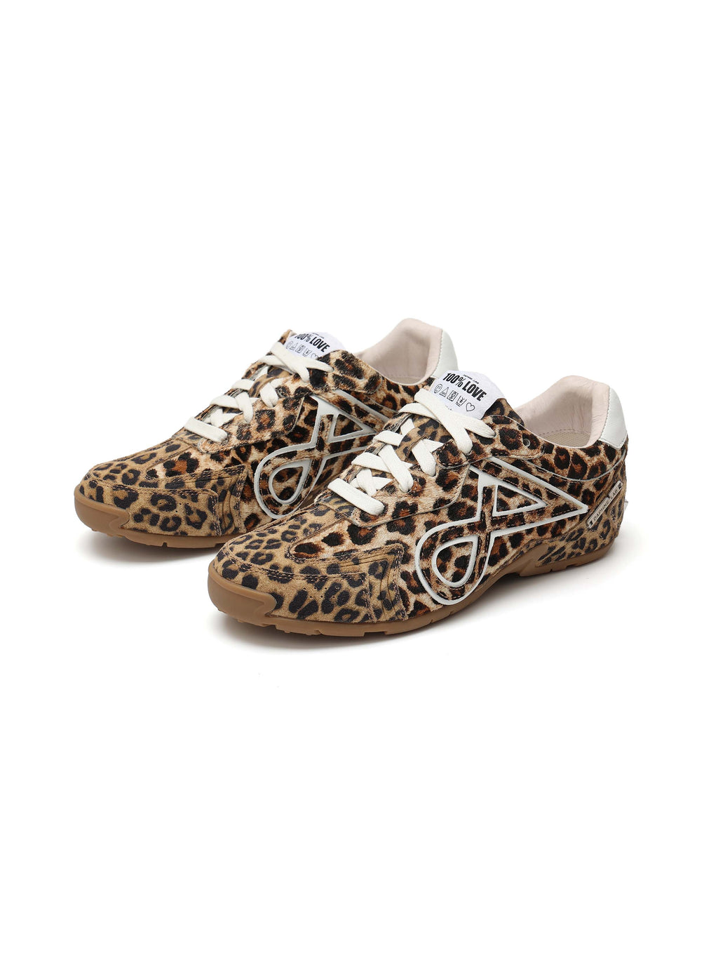 LETO Slim Pony-hair Trainers Leopard