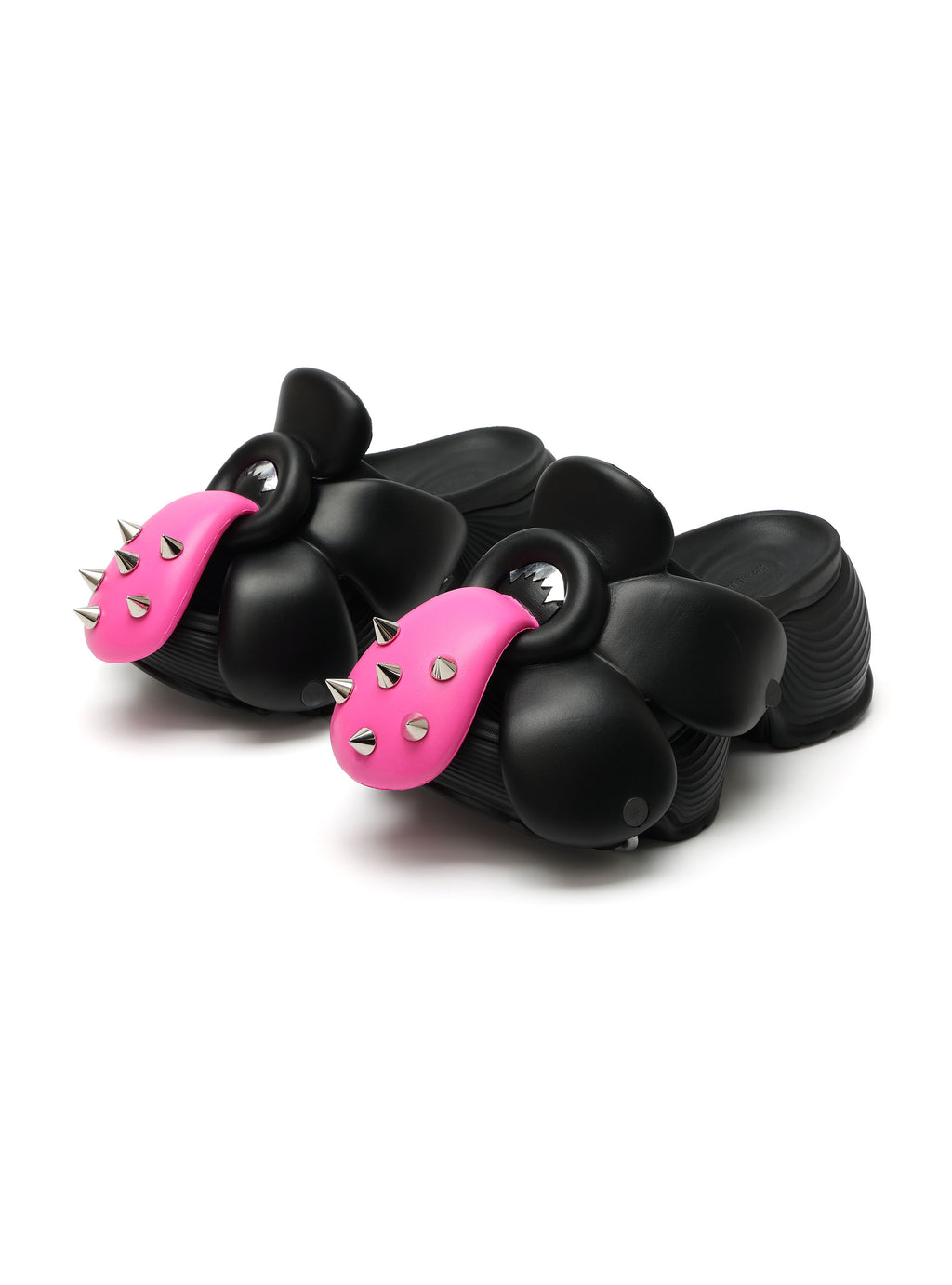 Daphne.Lab x BIGFAN | Tongue-Out Flower Slides Black