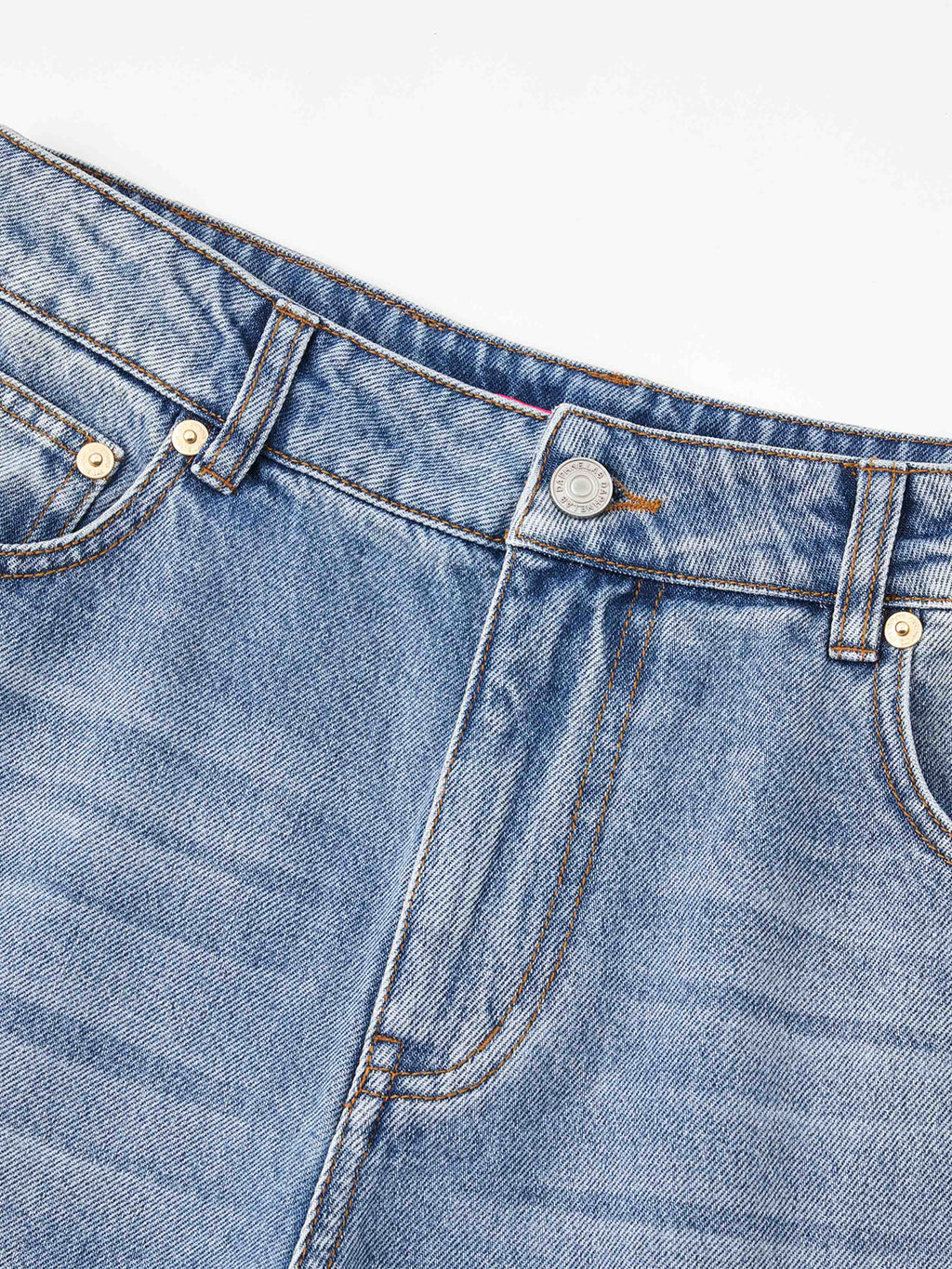 Barrel-Leg Panel Jeans Light Blue
